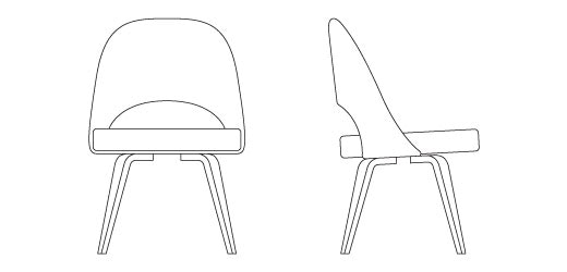 Side Chair - Wood Legs