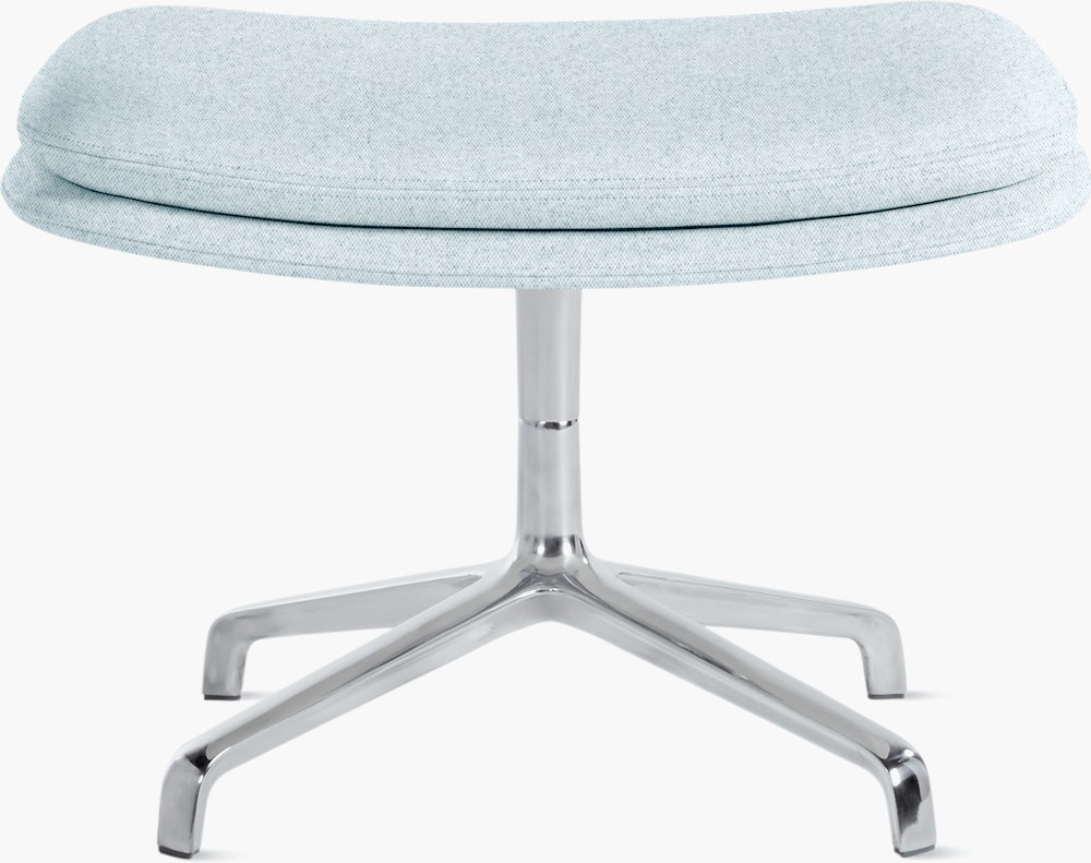 Striad Ottoman - 4-Star Base Polished Aluminum Luce, Brine