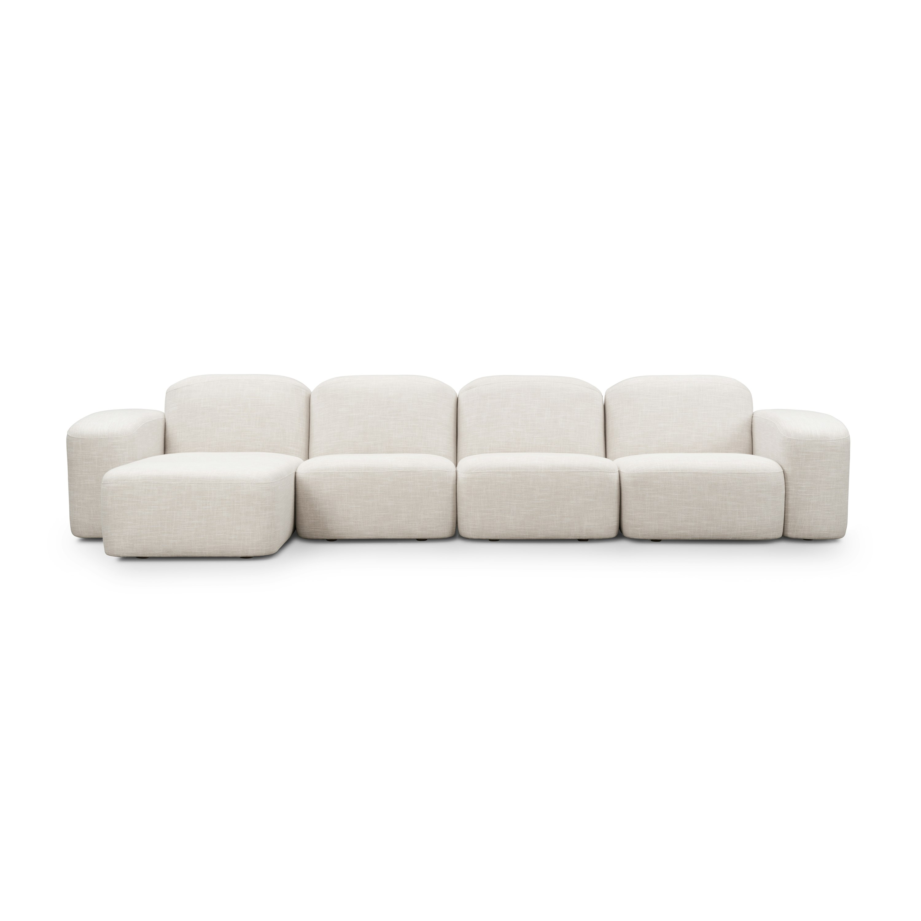 Muse Sectional Chaise - 4 Seater, Byron, Oyster, LAF