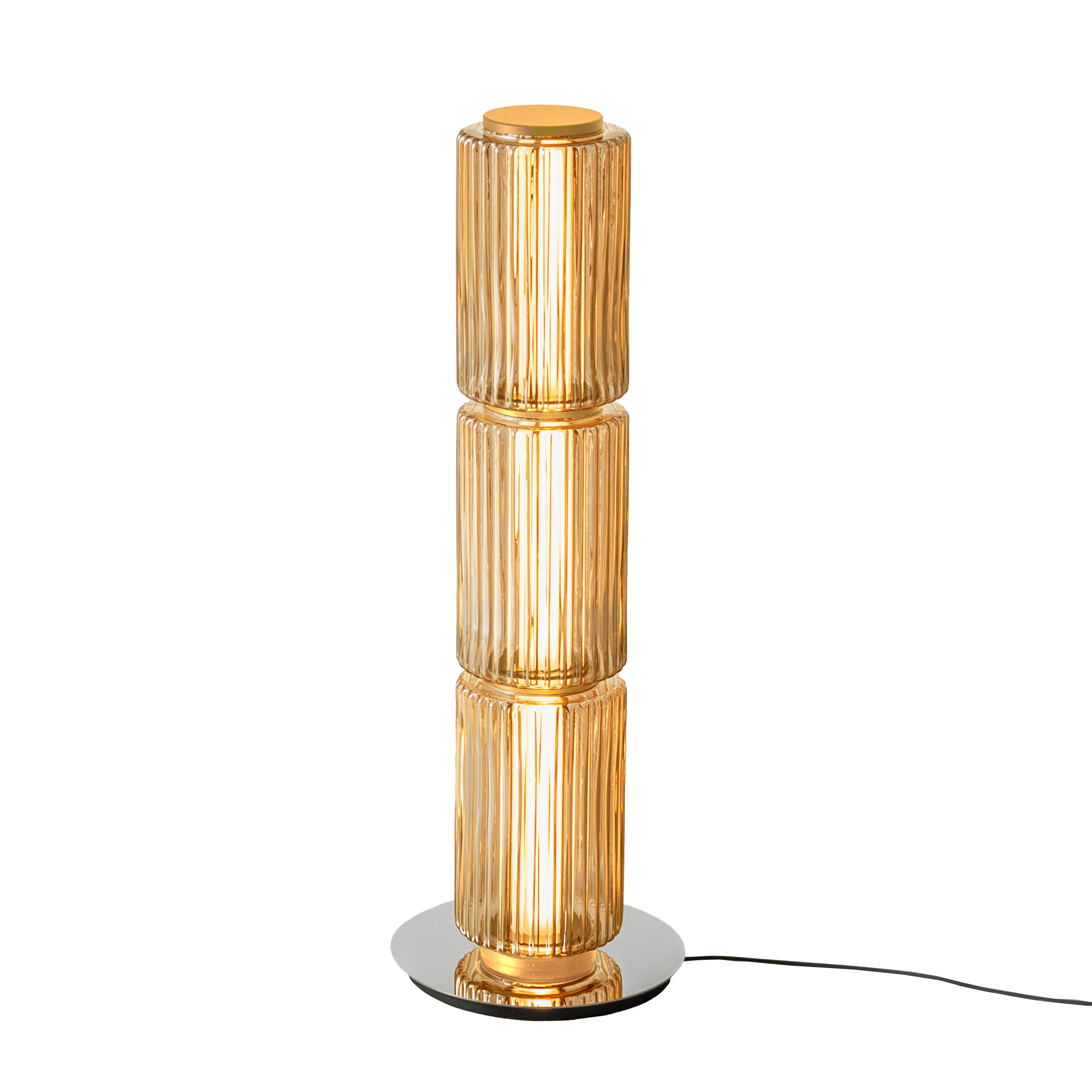 A Column 175 Floor Lamp in Amber viewed from the front.