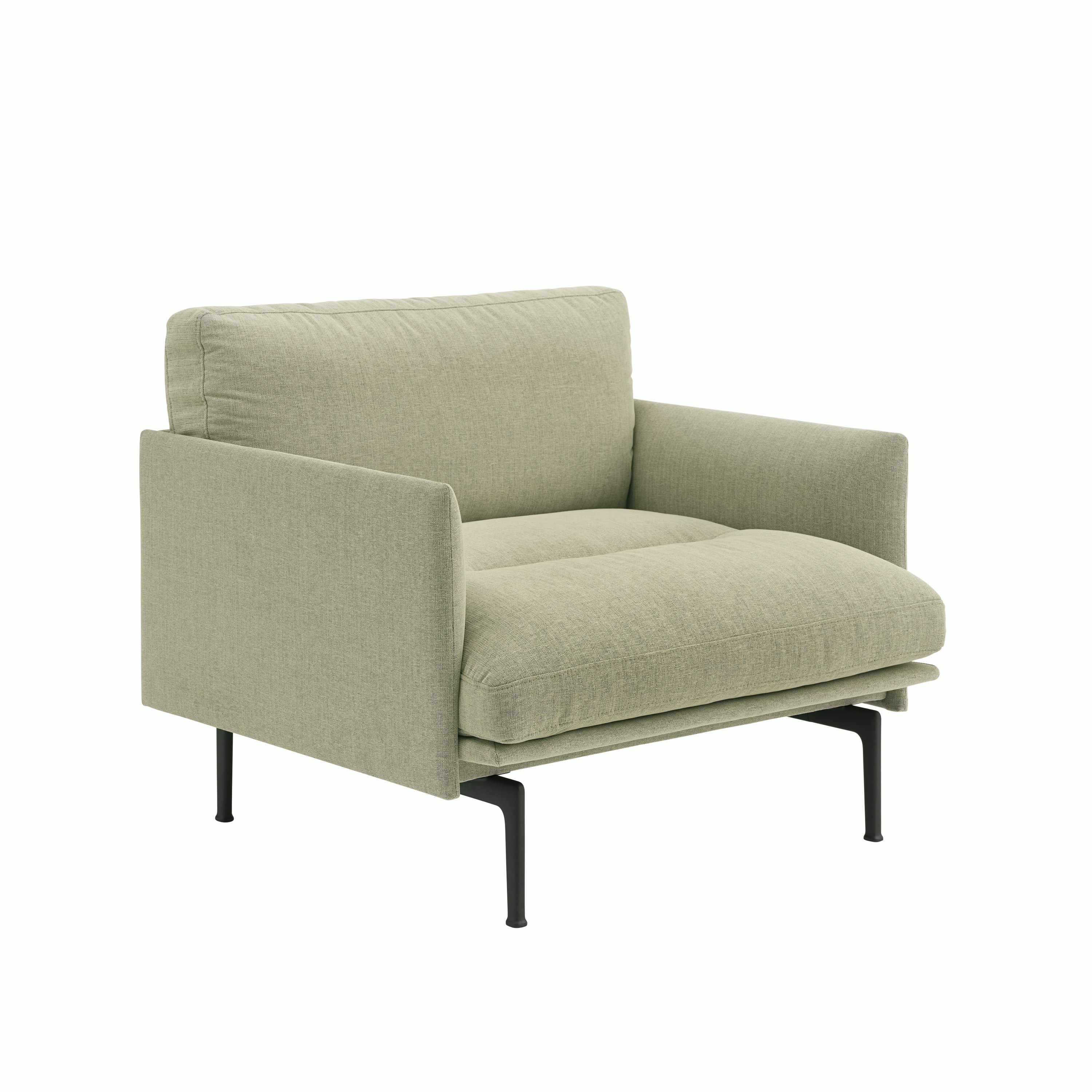 Outline Soft Chair in Guest 250 Black Viewed from Angle