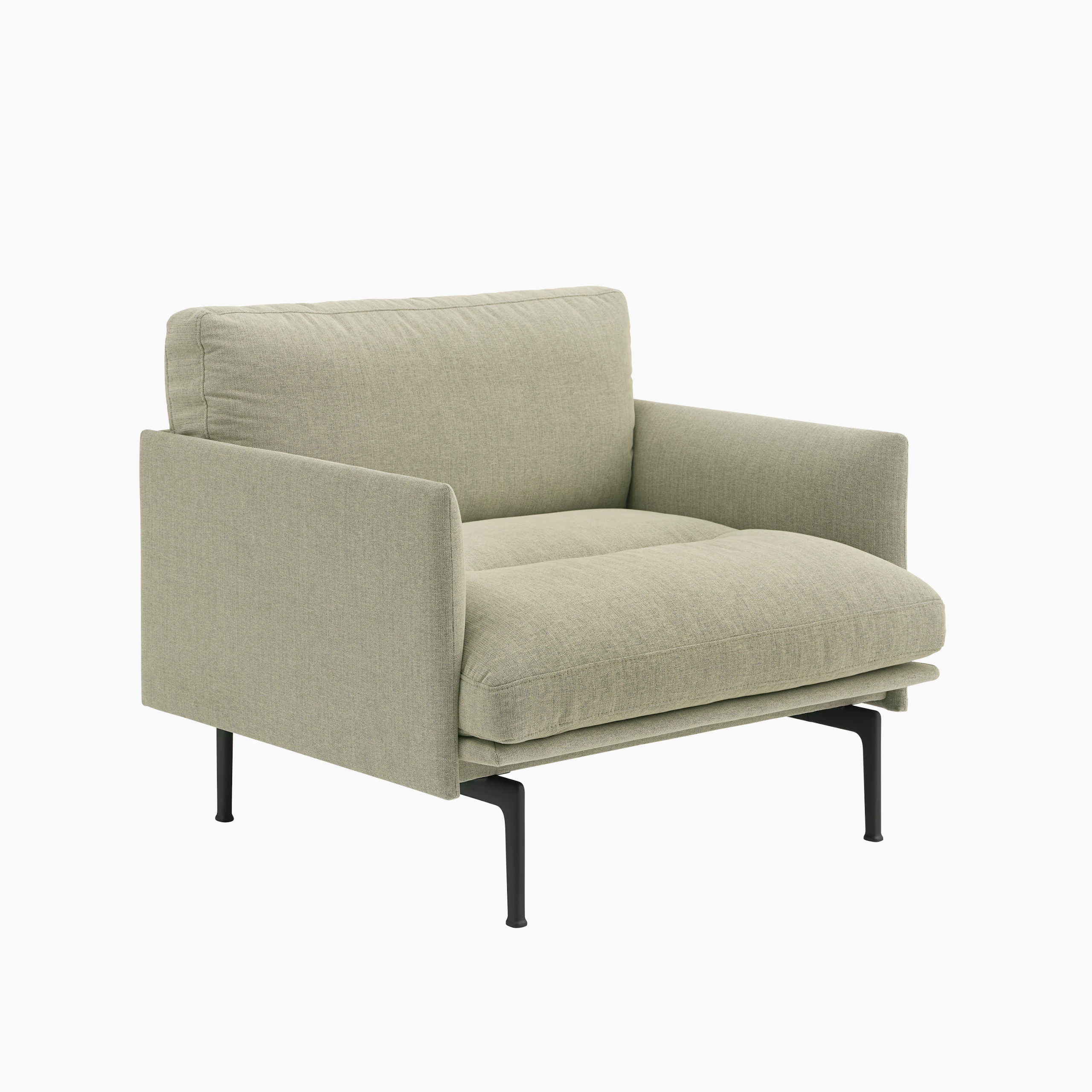 Outline Soft Chair in Guest 250 Black Viewed from Angle