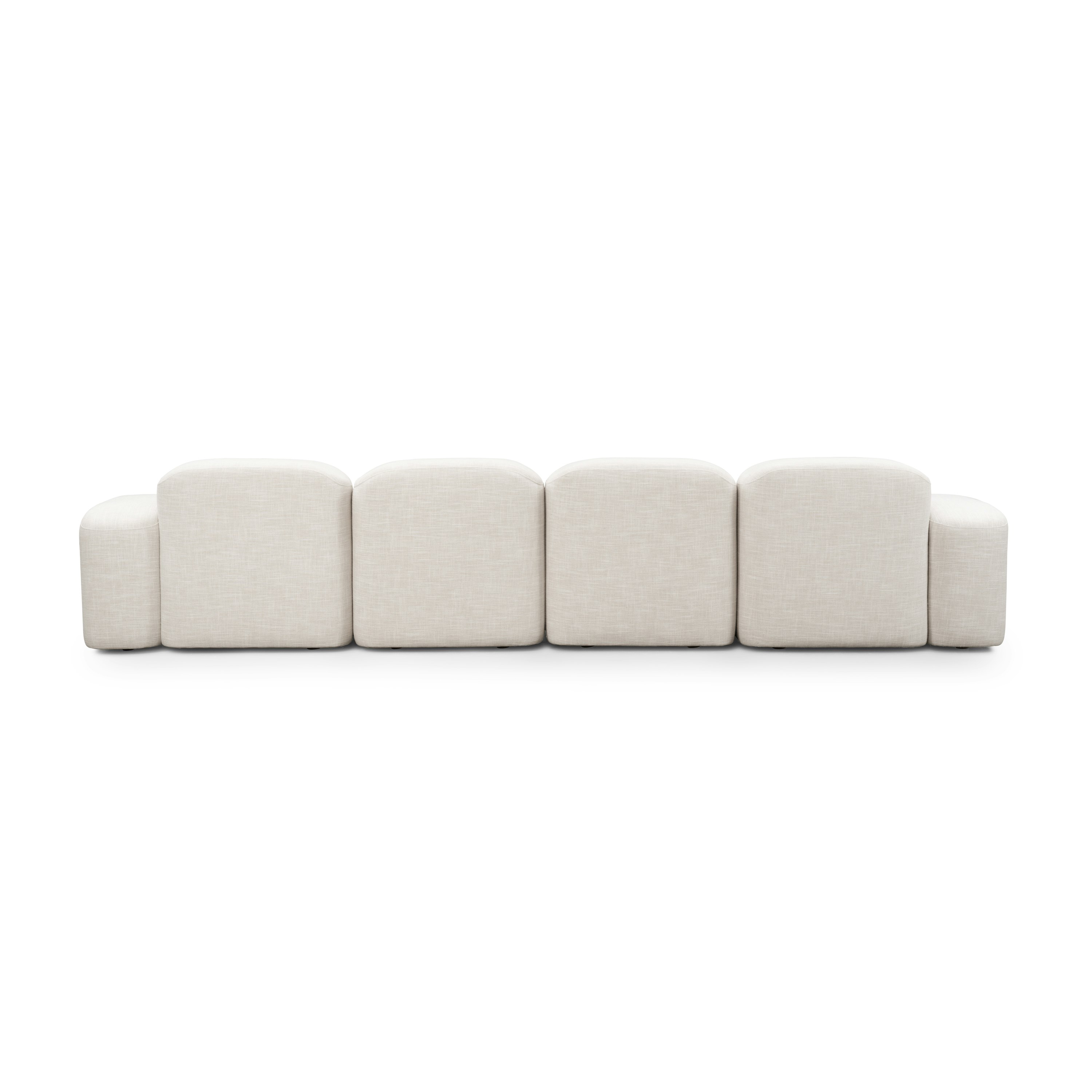 Muse Sectional Chaise - 4 Seater, Byron, Oyster, LAF