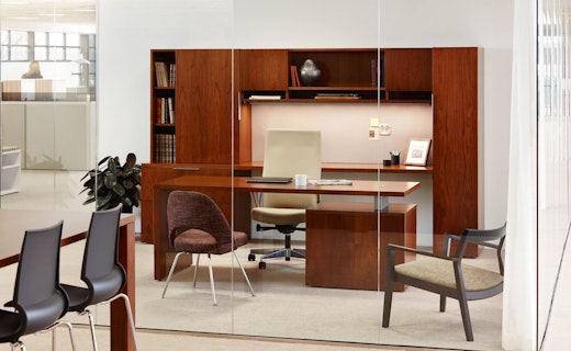 Reff Profiles private office Remix High Back Saarinen Executive Armless Krusin Lounge veneer wood Gigi stool Knoll Essentials