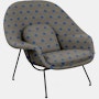 Womb Chair - Standard,   Maharam Dots,   Damson,   Black