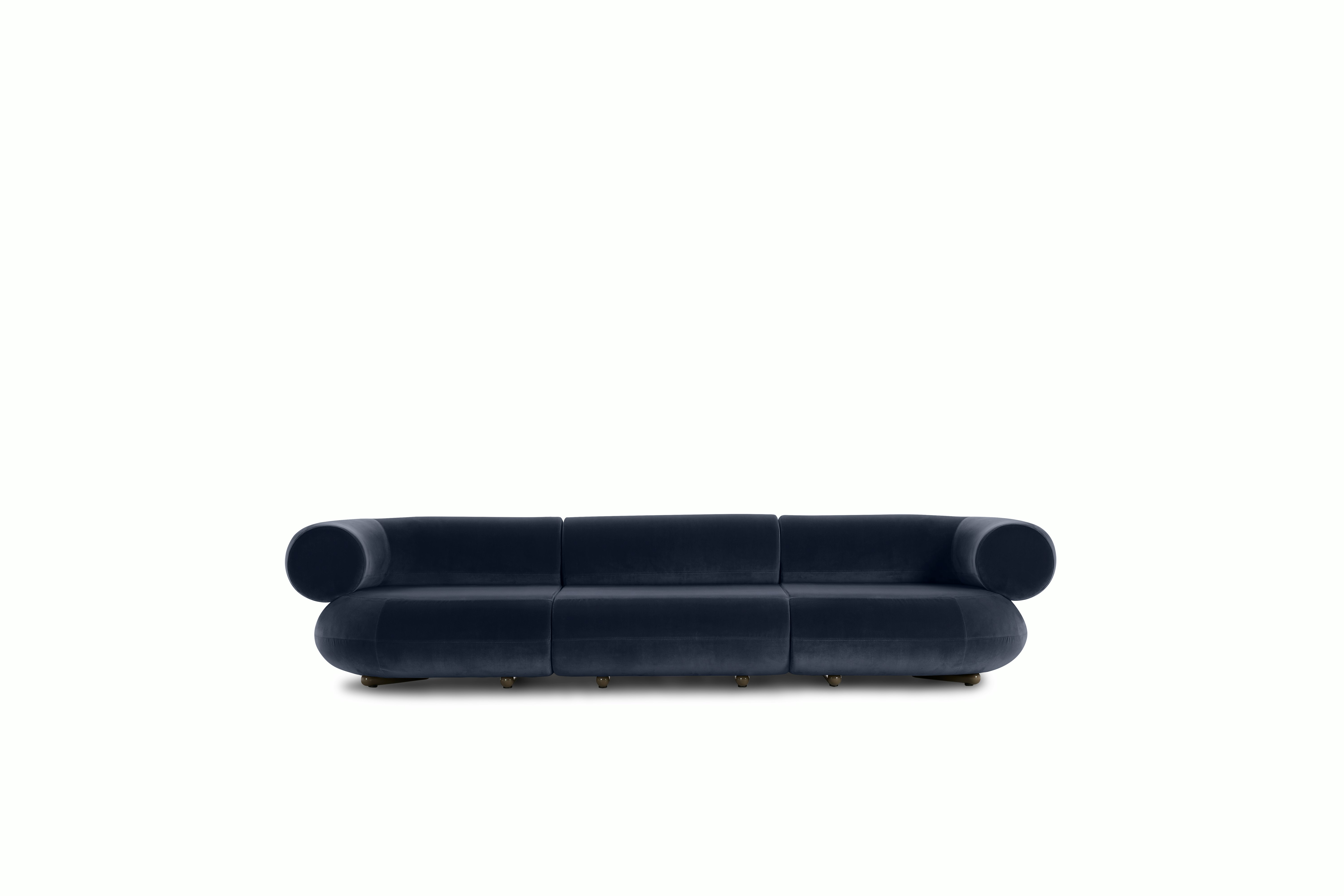 Fat Sofa - 133 in,  royal-velvet - navy