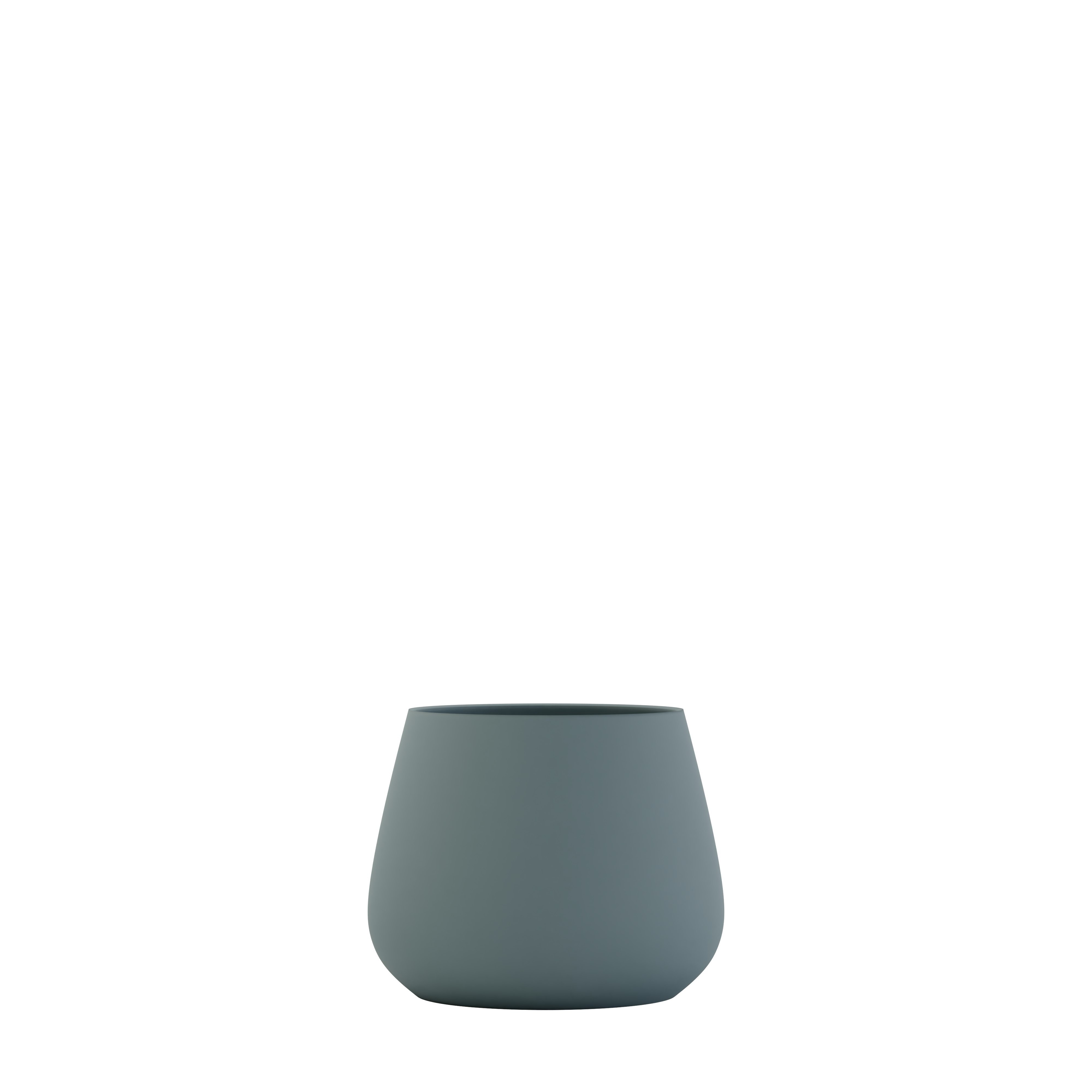 A Sausalito Concrete Planter in Seafoam Slate Viewed from the front.