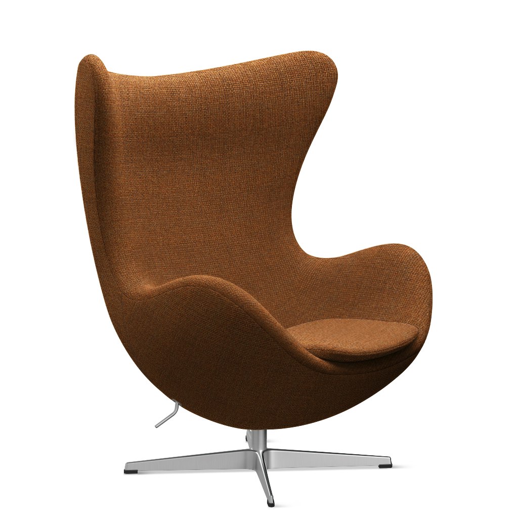 A Egg Chair in Cannella viewed from an angle.