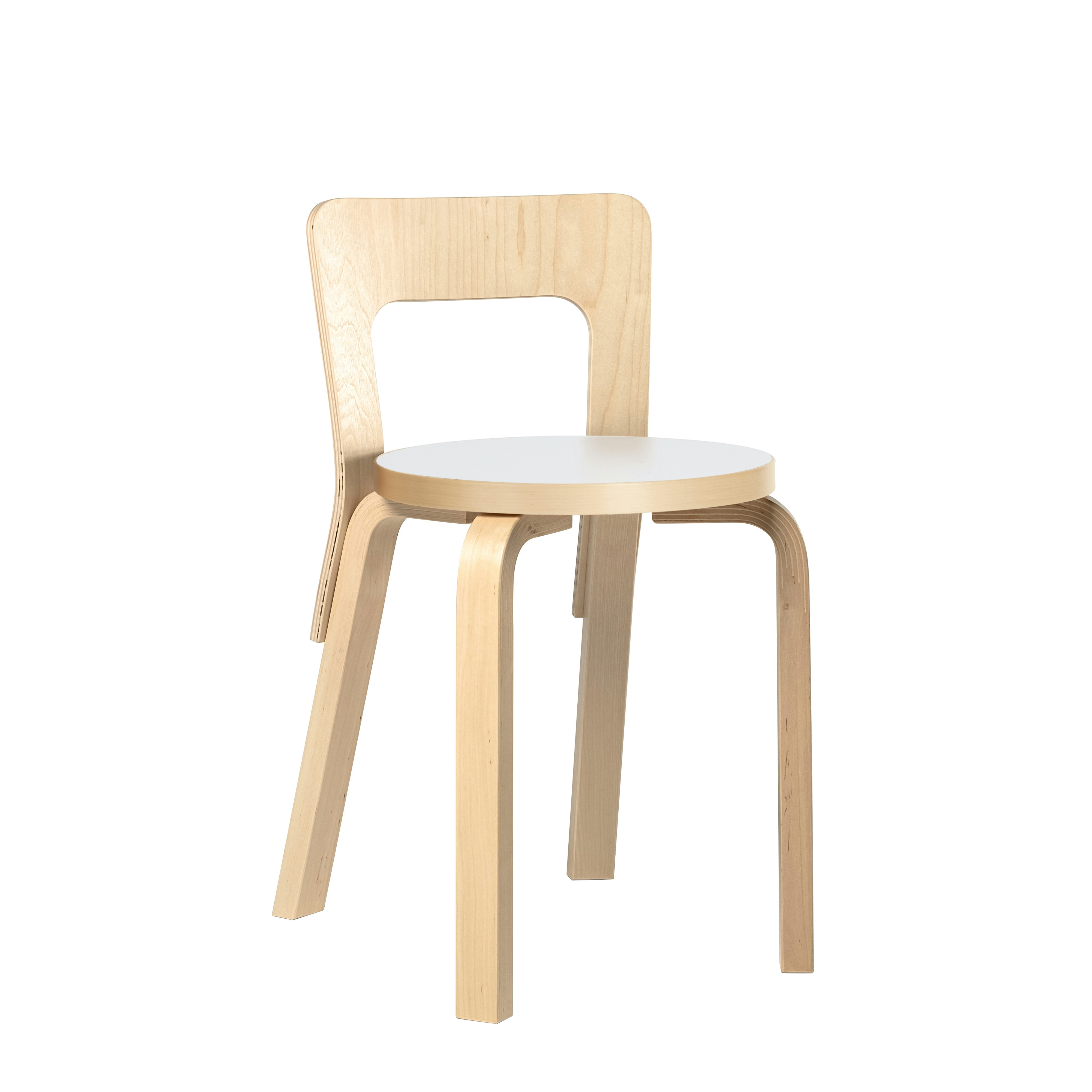 Chair 65 - Lacquered Birch , White Laminate