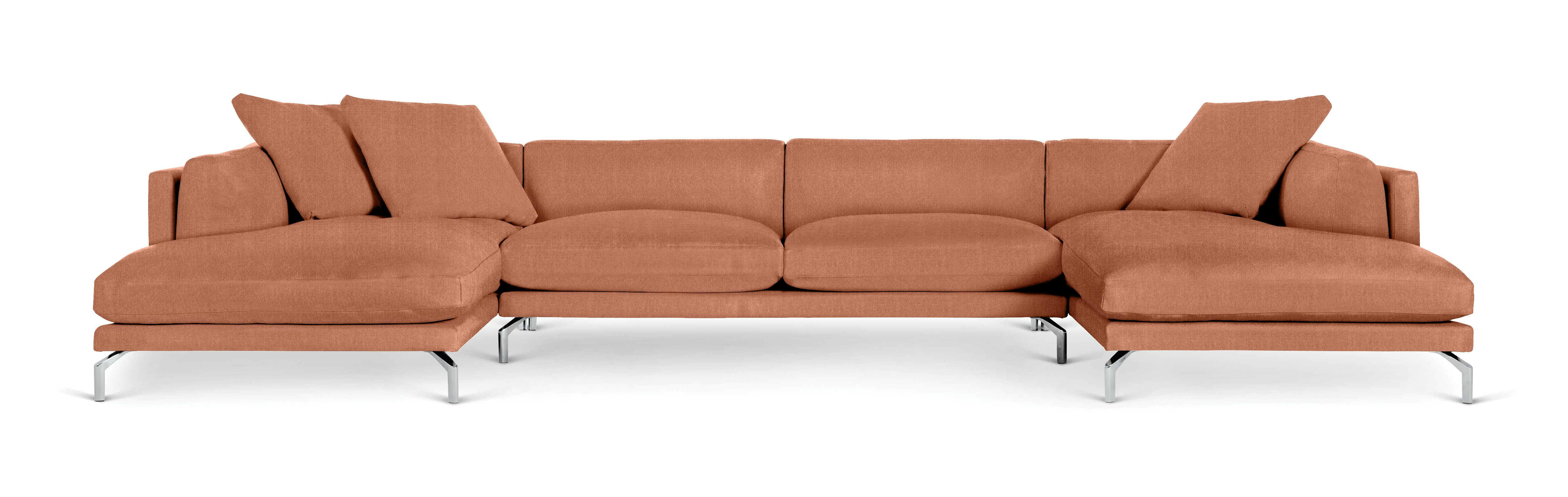 A Como Sectional Sofa in Mode: Caramelized viewed from the front.
