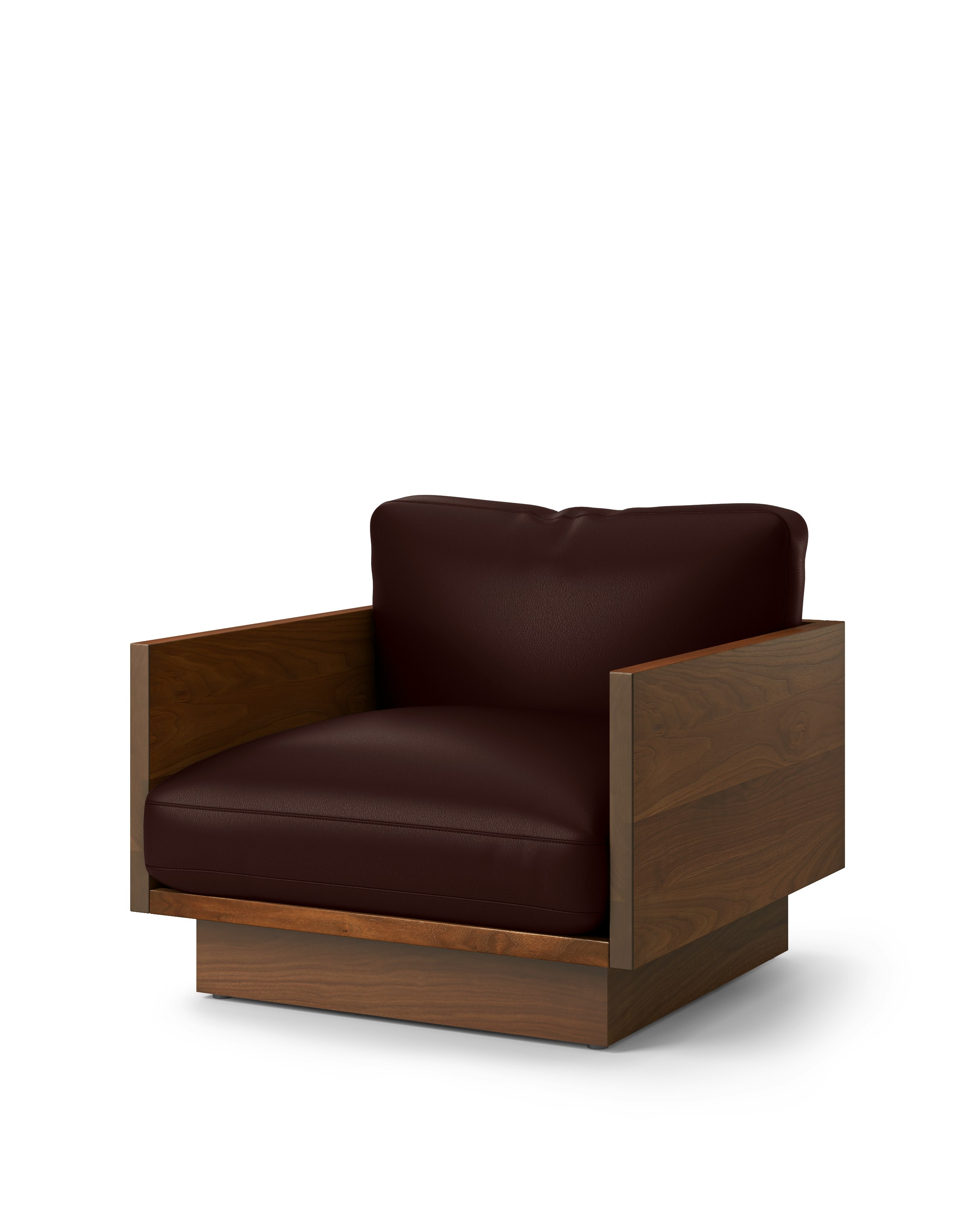 Pawson Drift Lounge Chair - Raise Leather, Centurion, Tudor Walnut