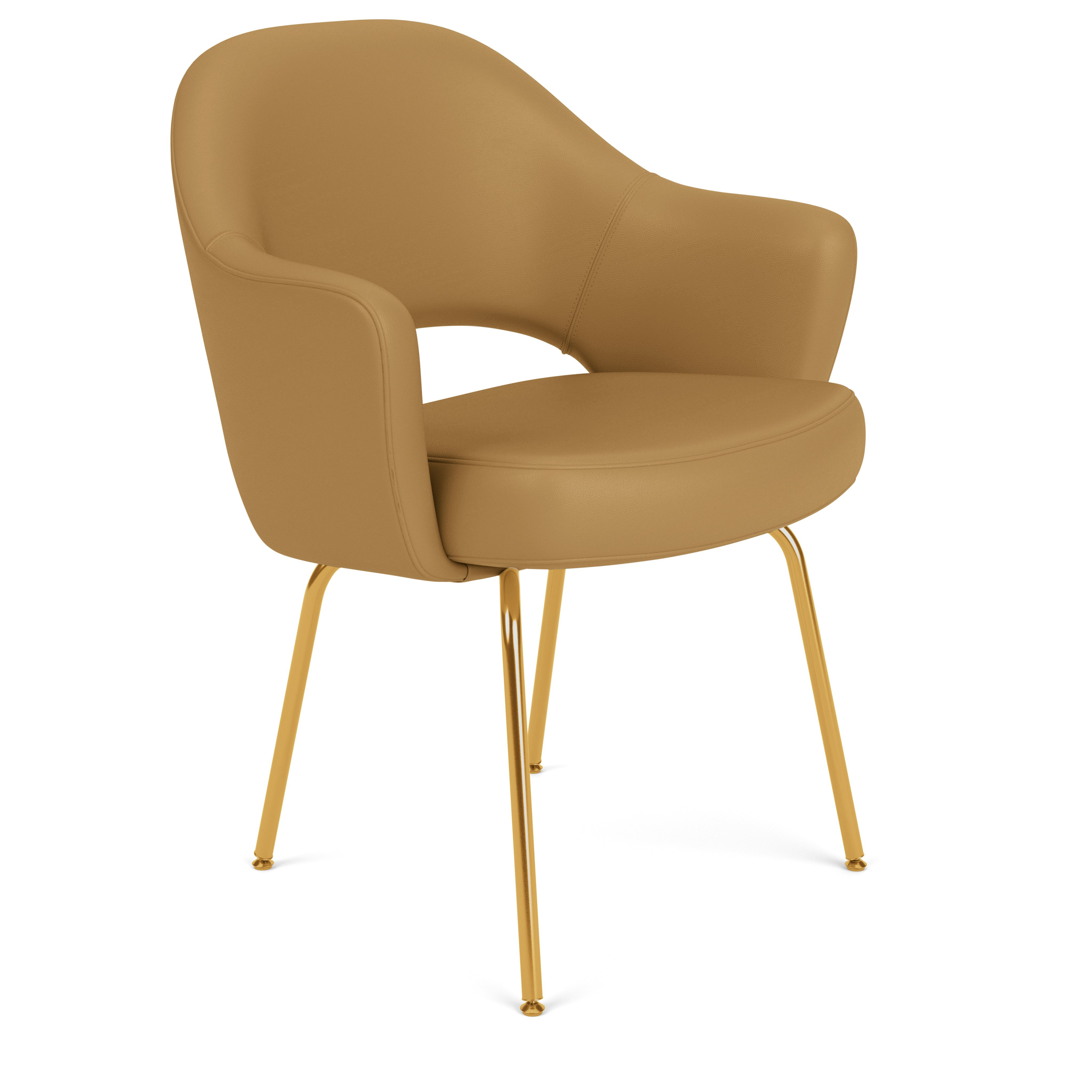 Saarinen Executive Armchair - Acqua Leather,  Botany Bay,  Gold