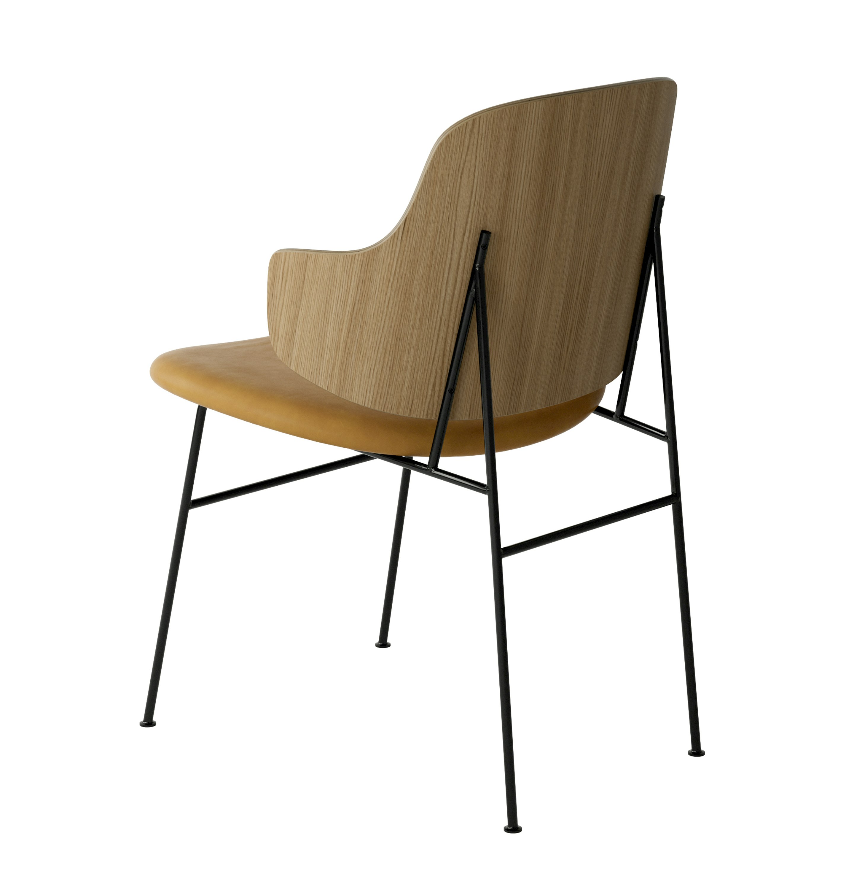 Penguin Dining Chair - Upholstered, Dakar Cognac, Oak