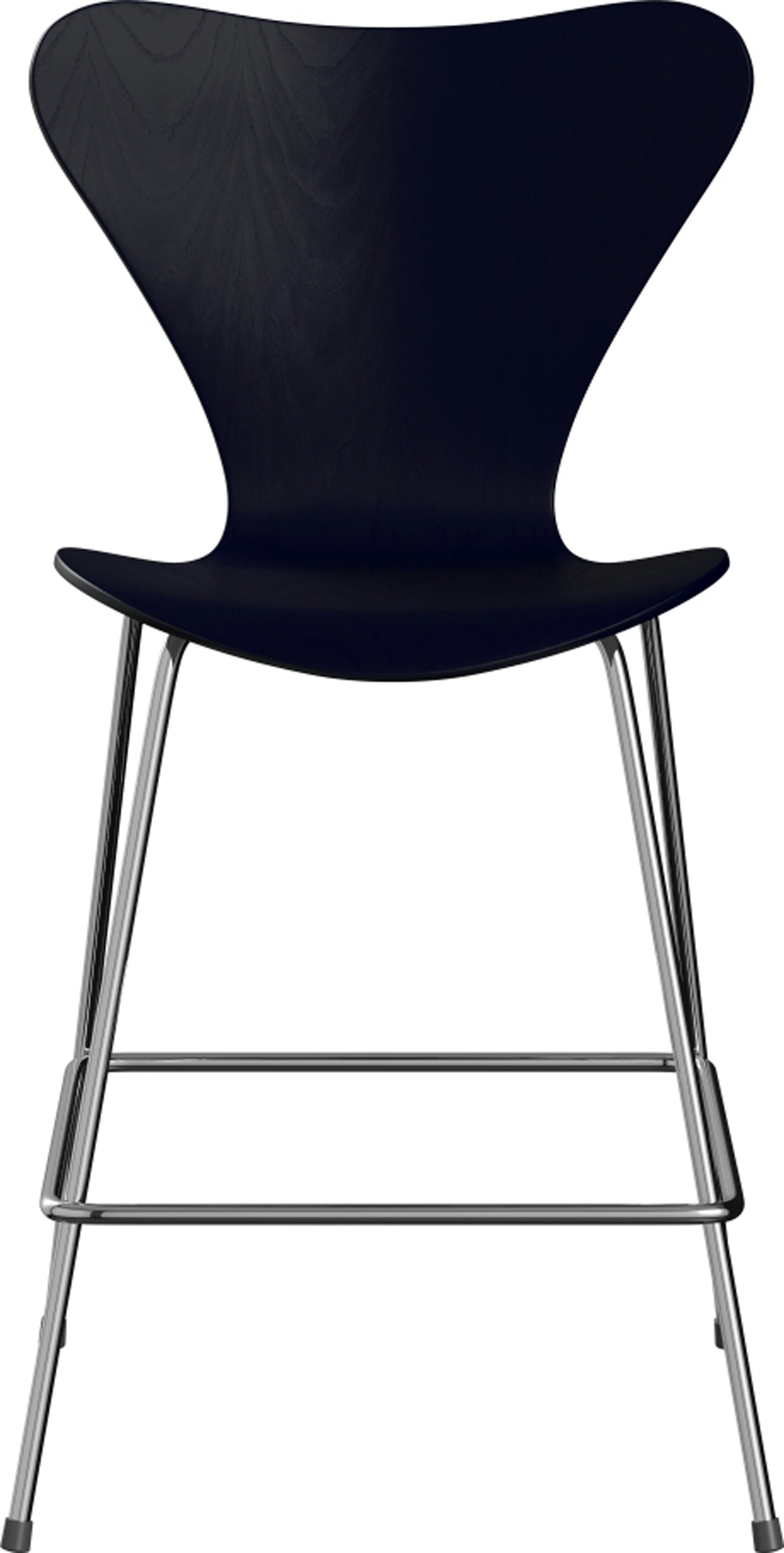 Series 7 Counter Stool - Colored Ash, Midnight Blue, Chromed Steel