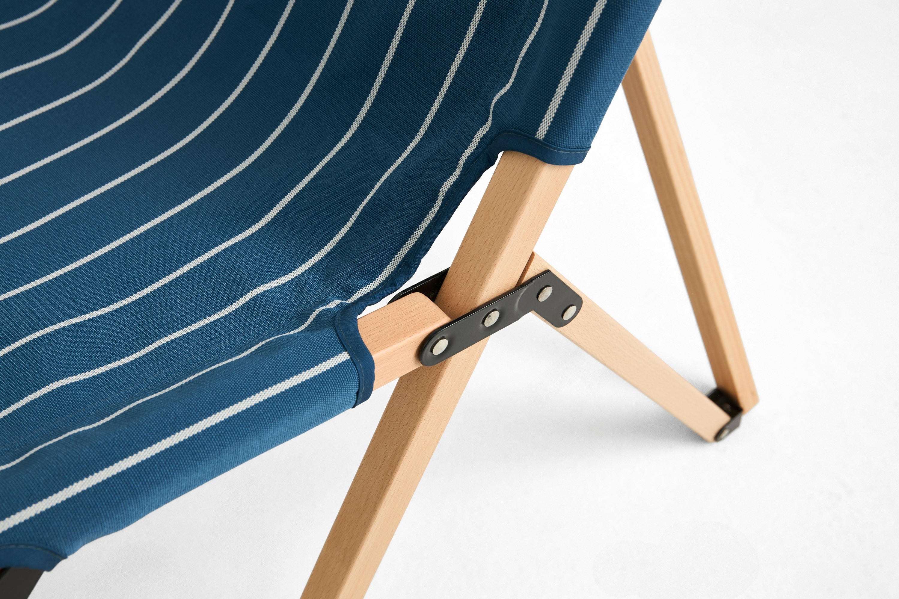 Outdoor Market Folding Chair - Blue With Beige Stripe