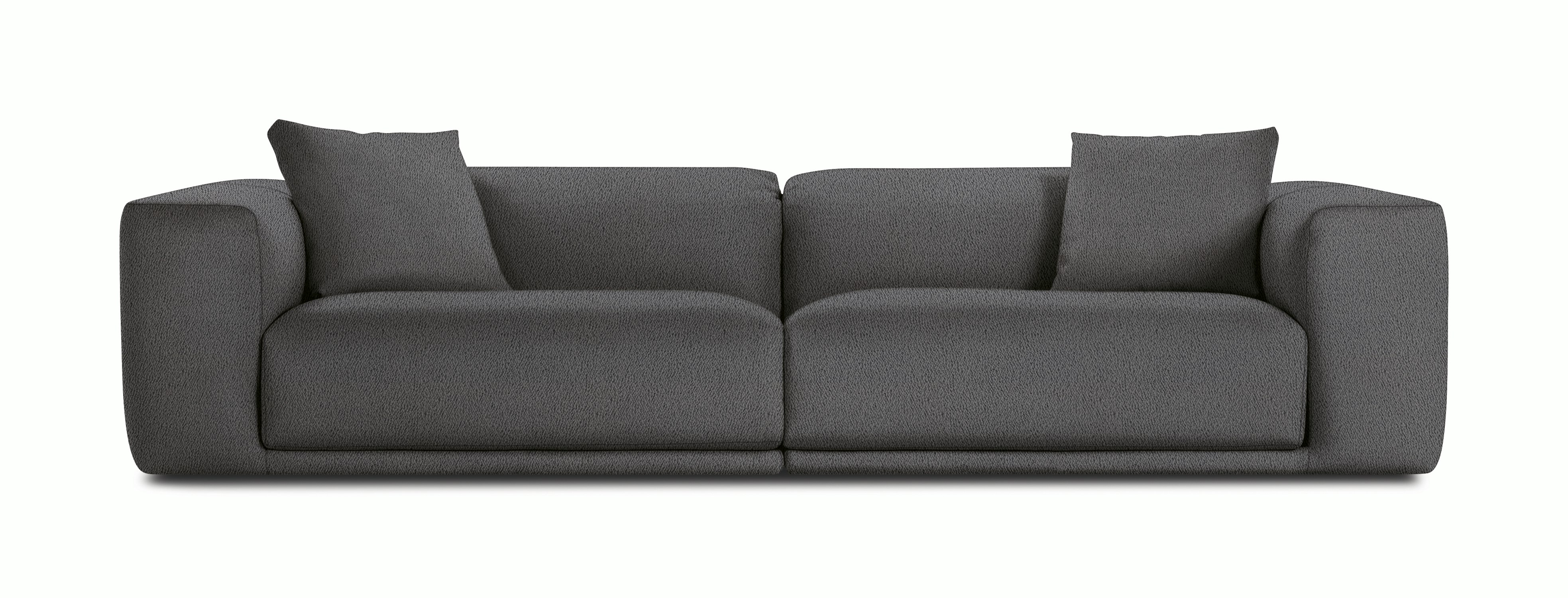 A Kelston Sofa in Grey viewed from the front.