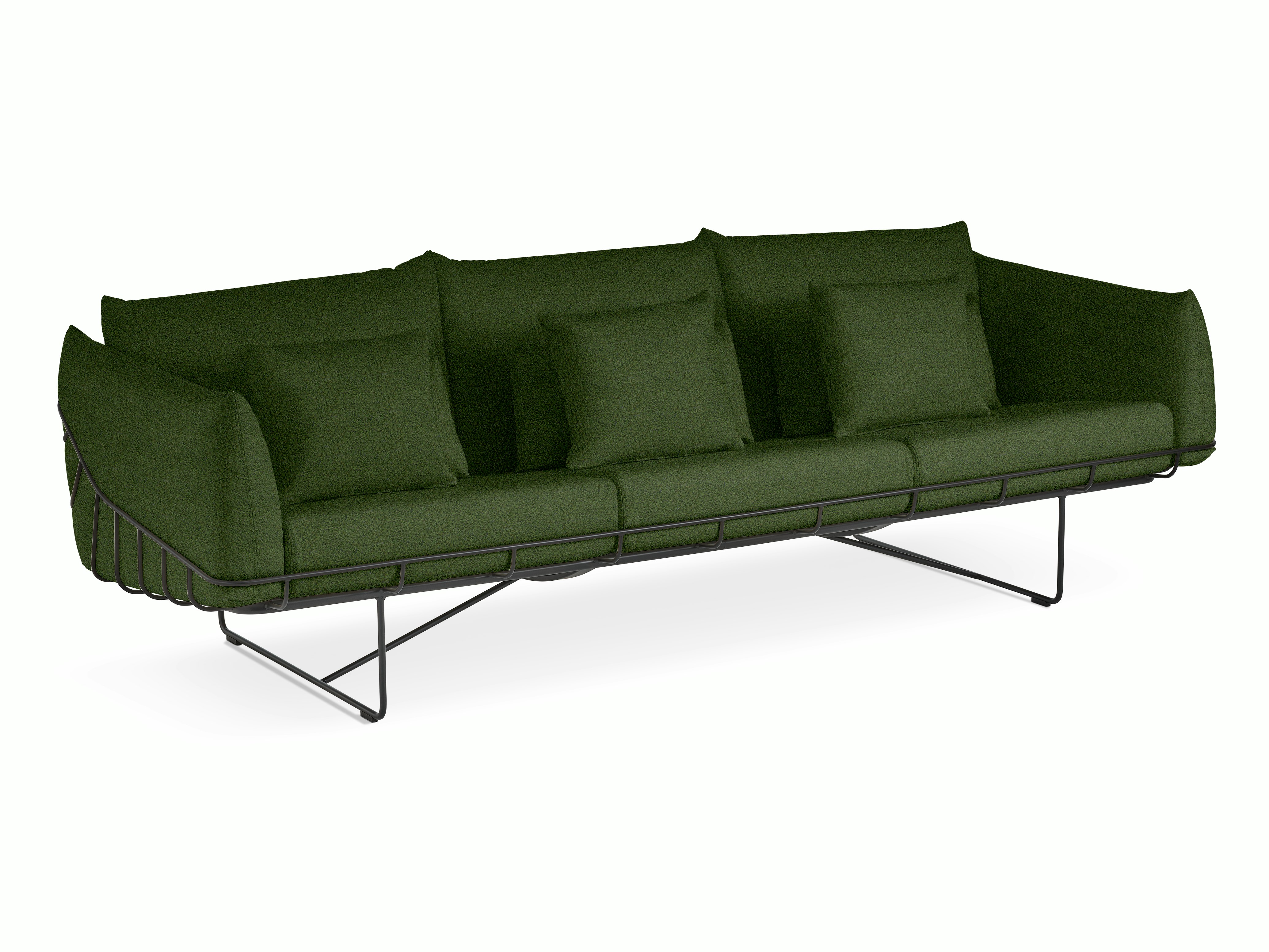 Wireframe Sofa -  3-Seat,  Whim,  Fir,  Black