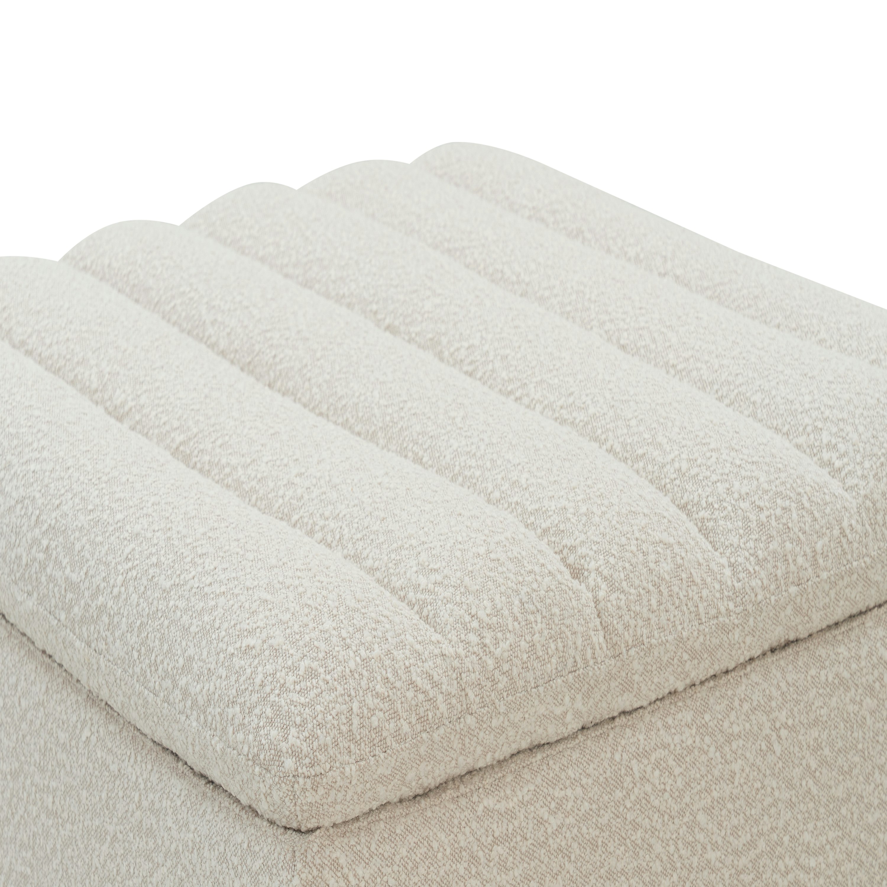 Float Ottoman - Boucle, La Cr&egrave;me detail view