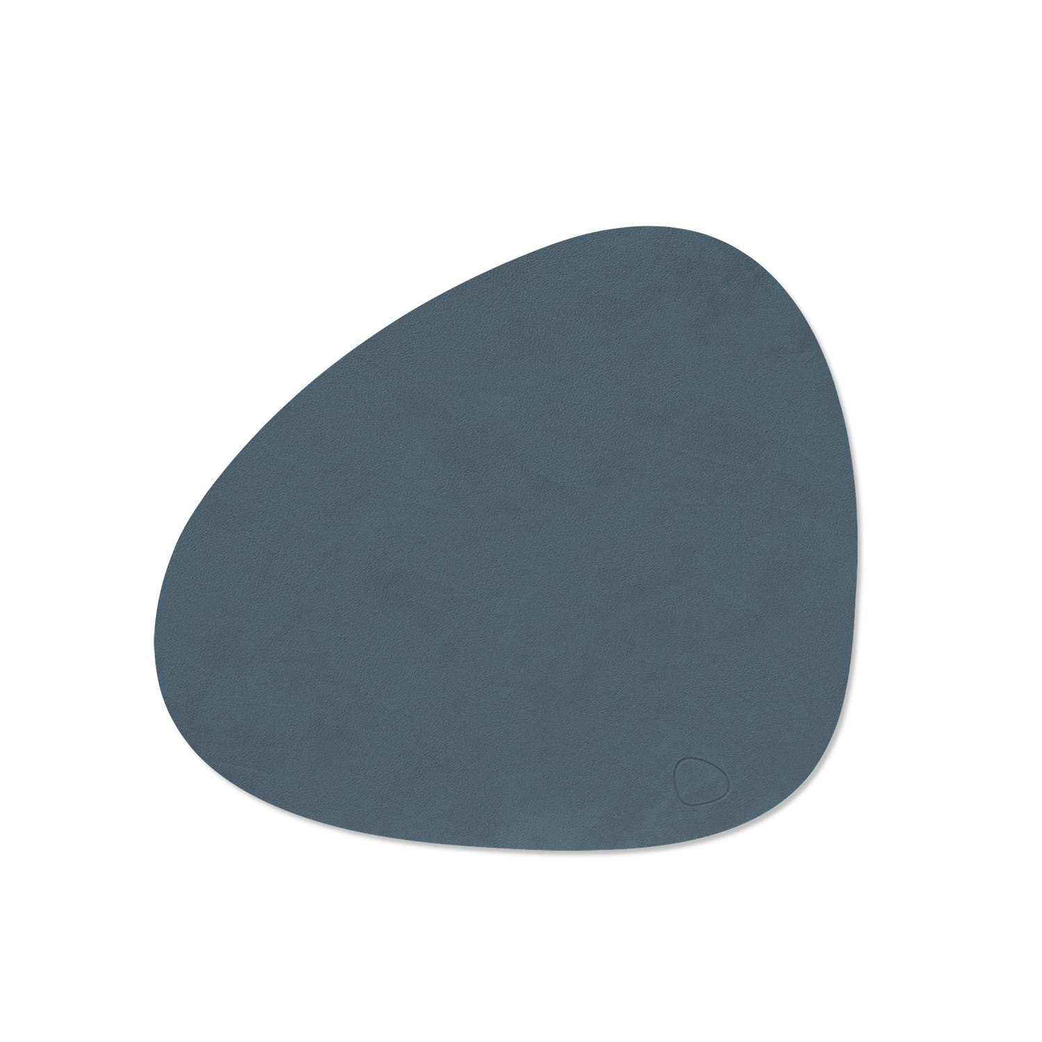 A Curve Placemat in dark blue viewed from the front.
