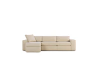 Irvin Sectional Chaise - Left, Raise Leather, Gesso