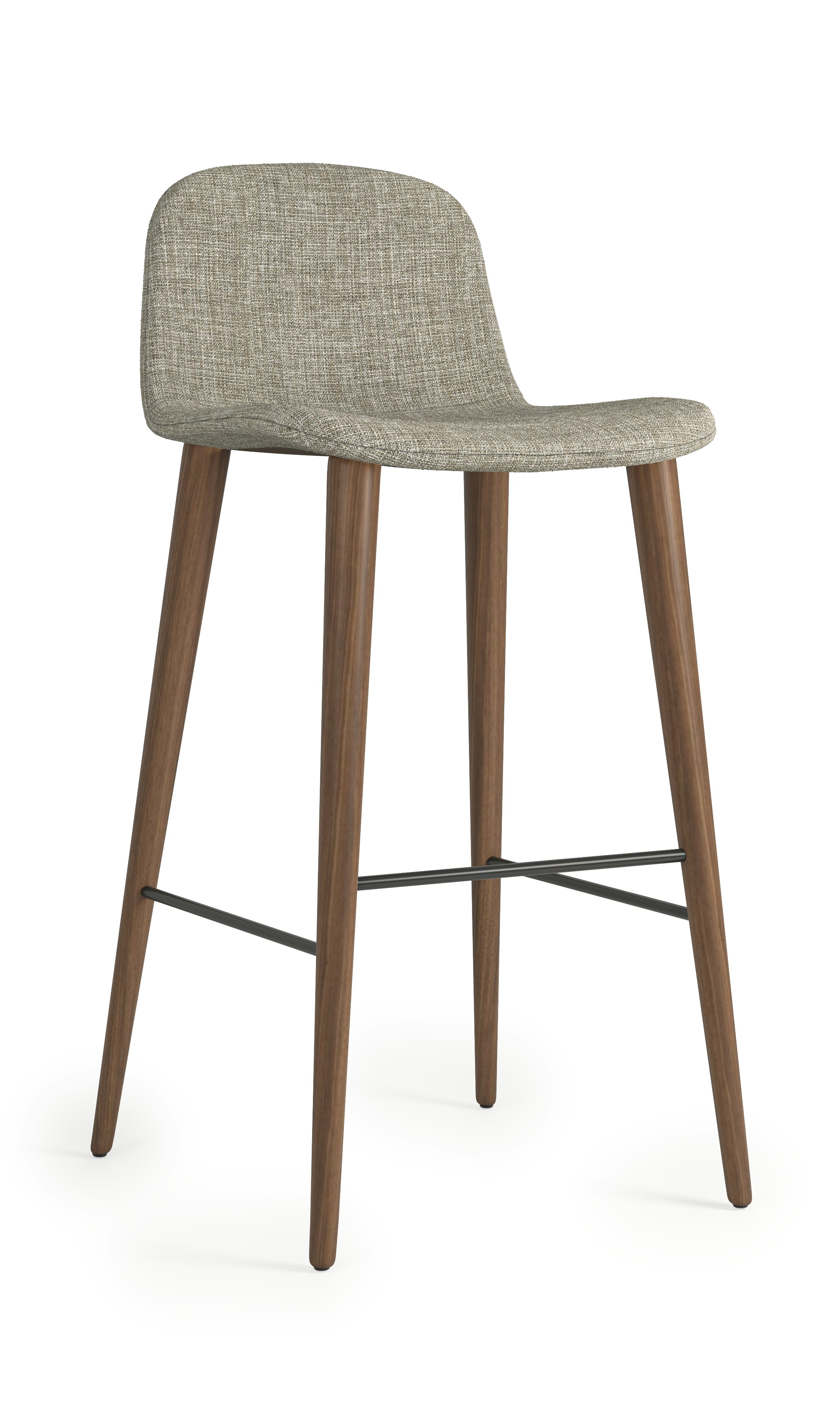 Bacco Stool - Bar Height,  Space,  403 Granite,  Walnut
