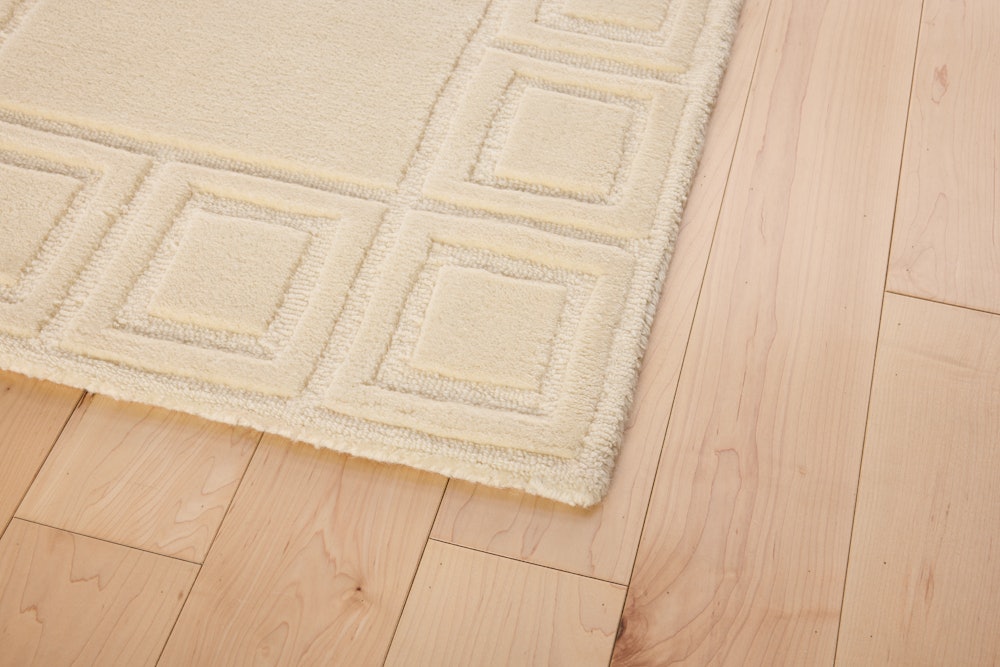 Mae Tonal Border Runner - Ivory
