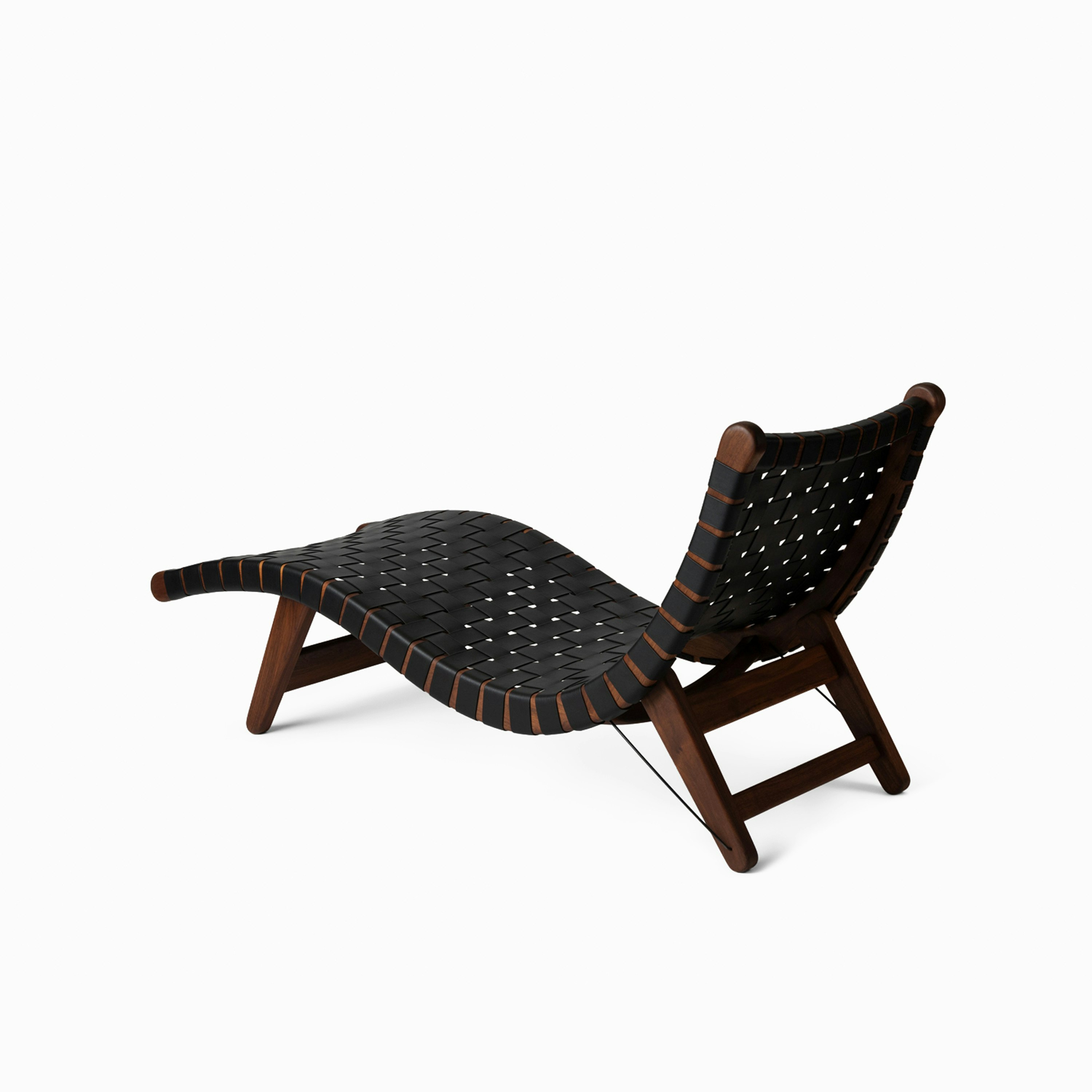 Alacran Chaise - Walnut, Black Cactus Leather