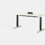 Renew S2S Embedded Power Desk - Standard,  29 x 58,  Laminate White,  Graphite Satin / Polished Aluminum,  Integrated Cord Management,  Hidden Power,  Standard,  T Leg