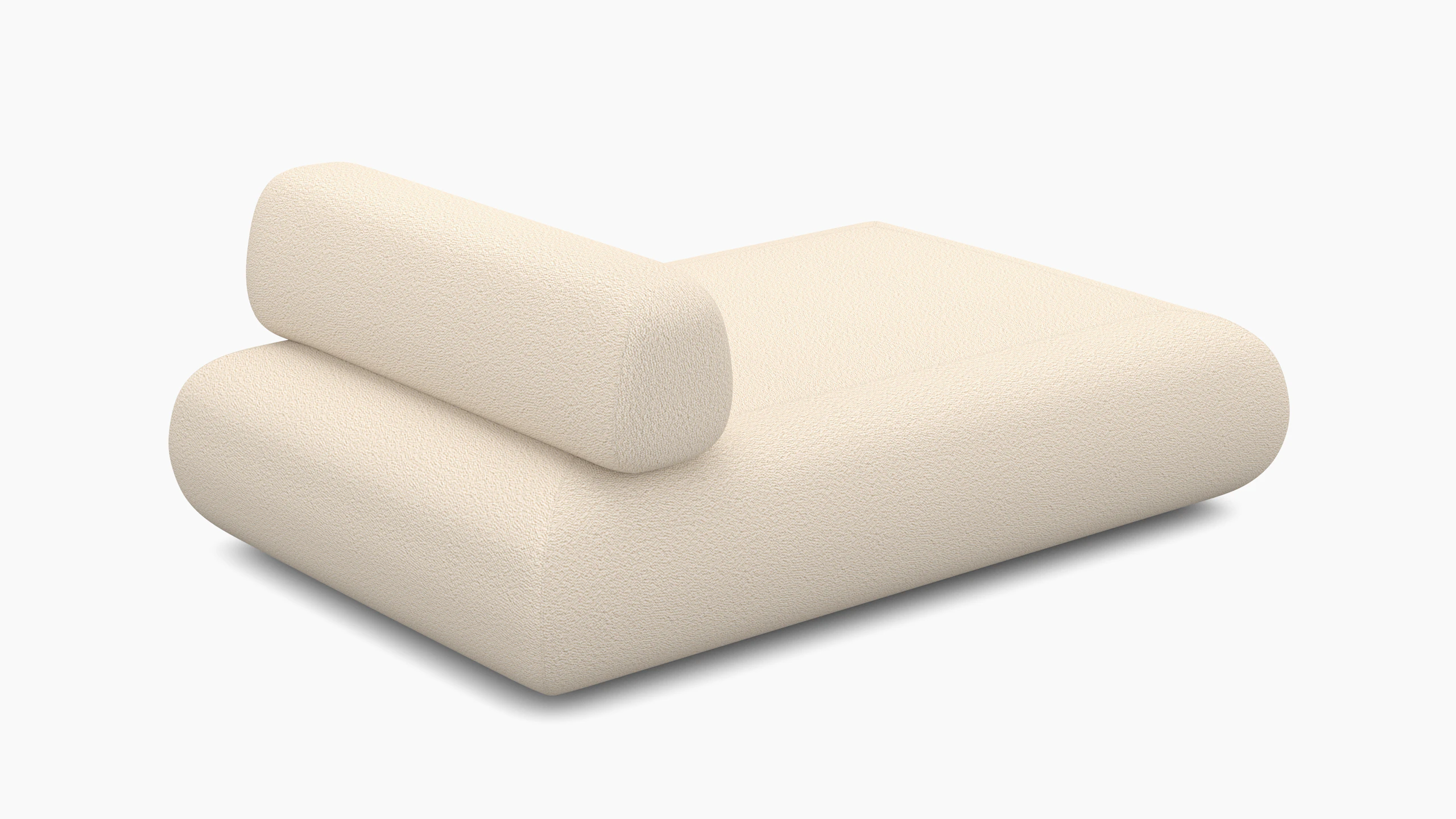 A Sval Chaise Module in Cream viewed from the back