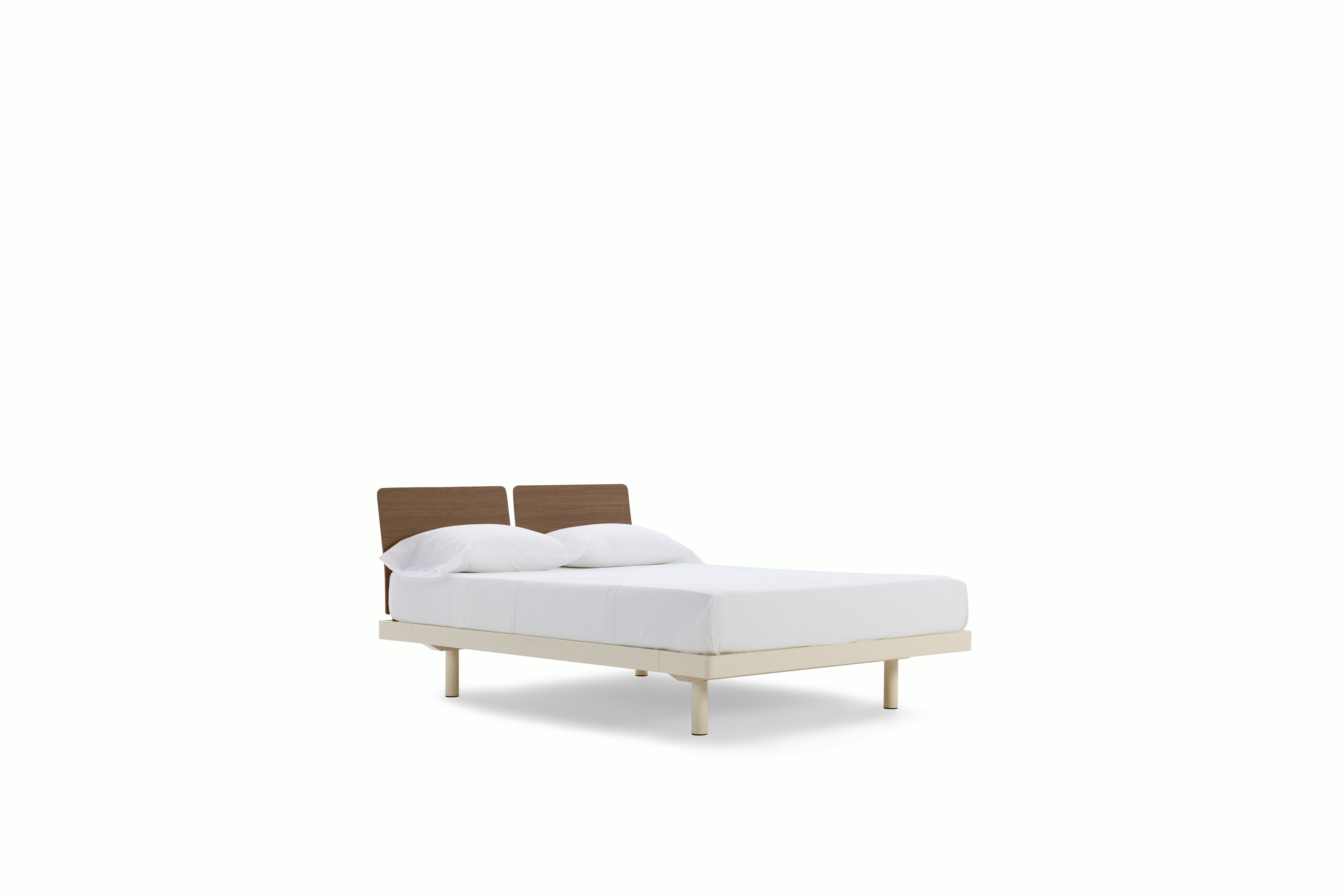 Michel Bed - tusk,  walnut