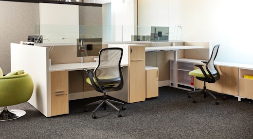 neochon showroom 2017 efficient planning anchor storage anchor tower anchor credenza ReGeneration by Knoll tone height adjustable table sapper monitor arm