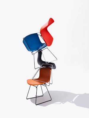 bertoia molded shell side chair 