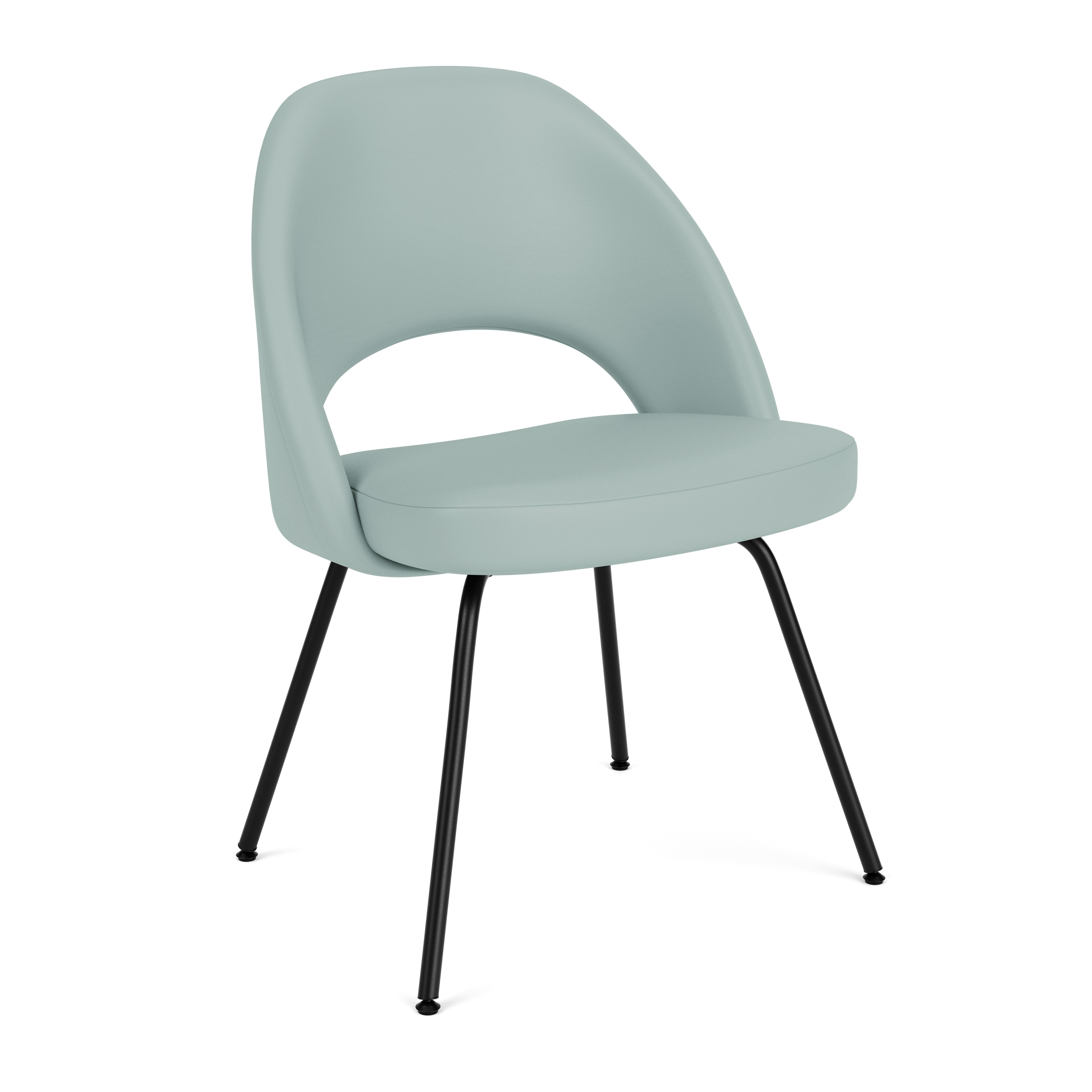 Saarinen Executive Side Chair - Acqua Leather,  Saratoga Passage,  Black