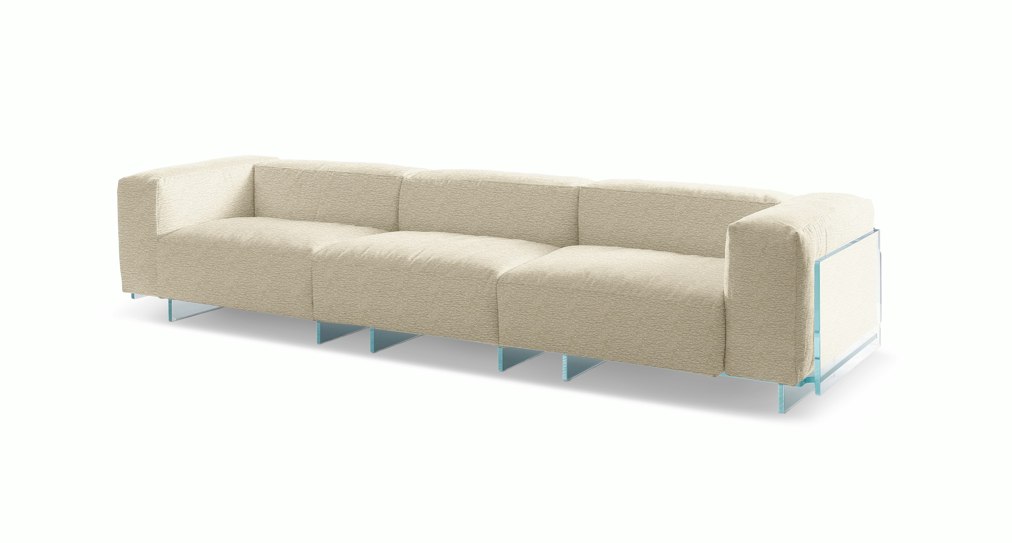 Crystal Lounge Sofa - Three Seater, Mantegna, Ivory