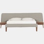 Parallel Bed - Wide, Queen, Album Linen, Wisp, Walnut