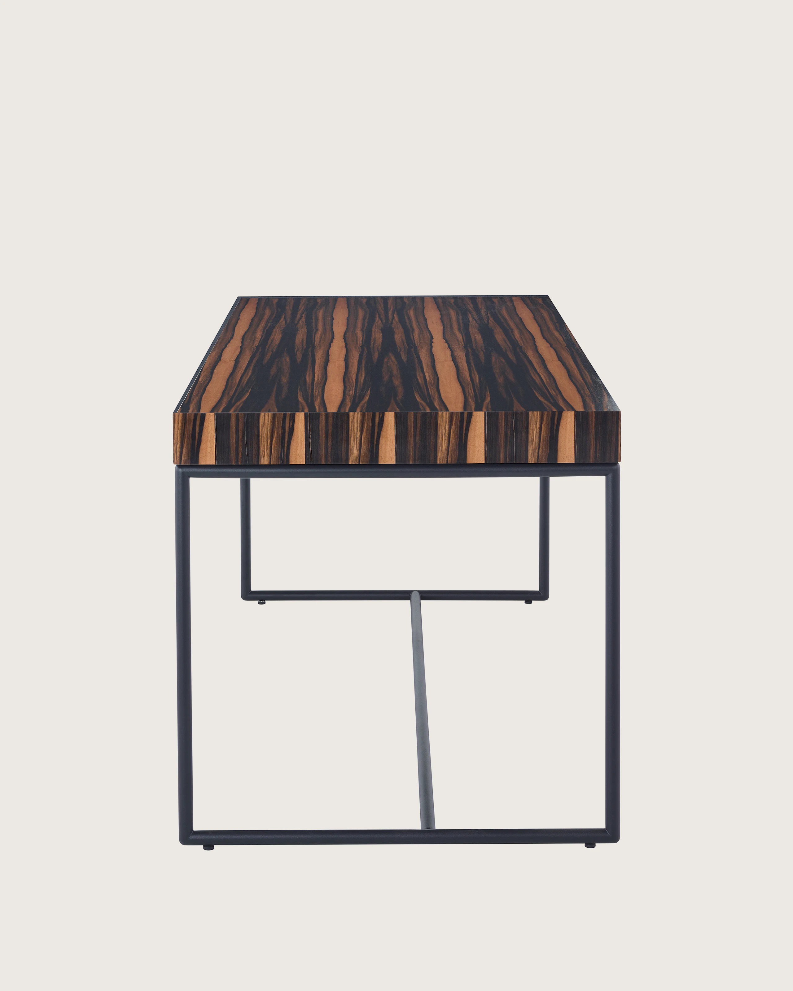 Domino Desk with ebony top and black base.