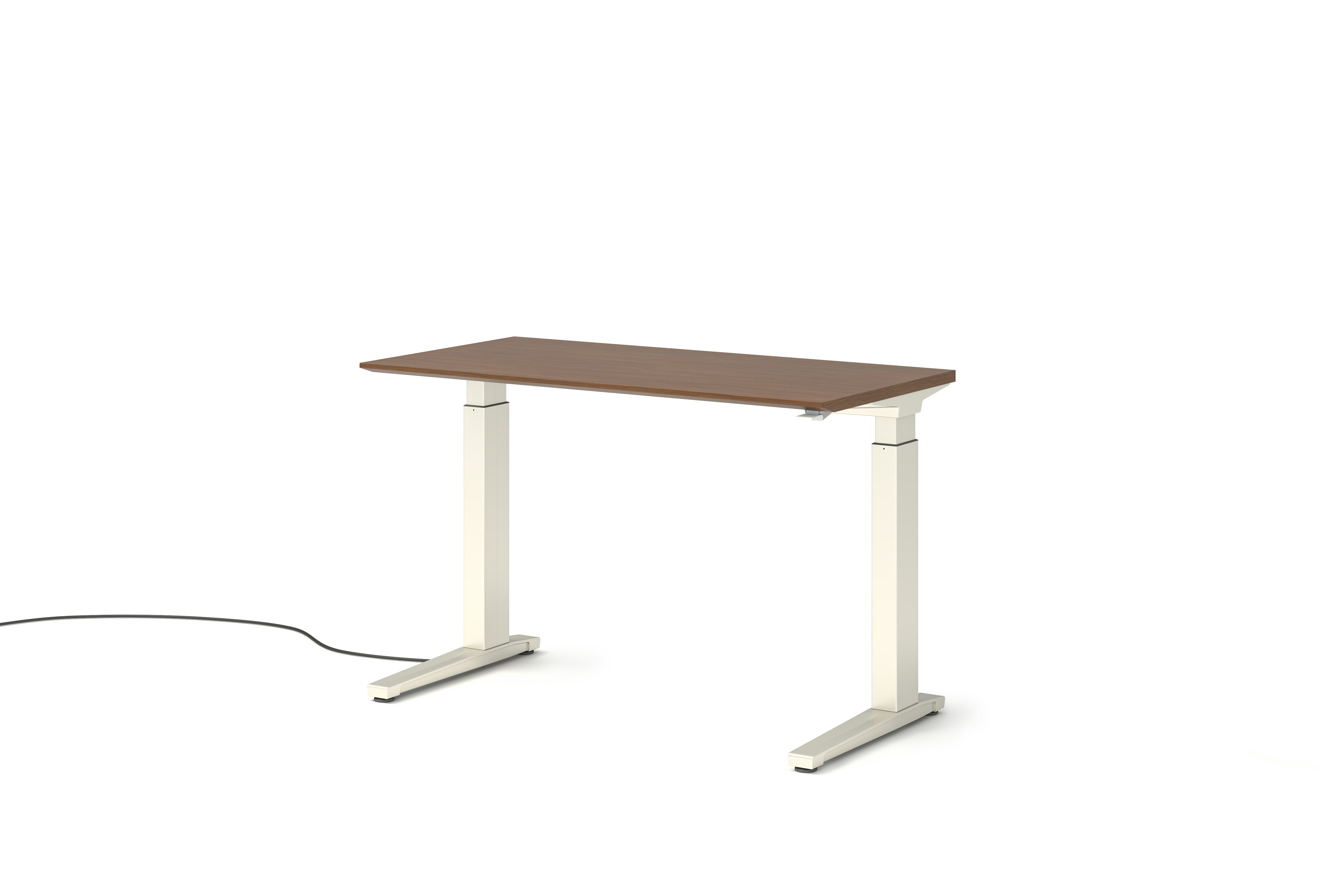 Renew Sit-To-Stand Desk - 23x46,  Veneer Walnut White,  Hidden Power