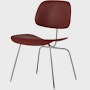 Eames Molded Plastic Dining Chair (EC-127) - Side Chair, Non Upholstered, Brick Red, Trivalent Chrome