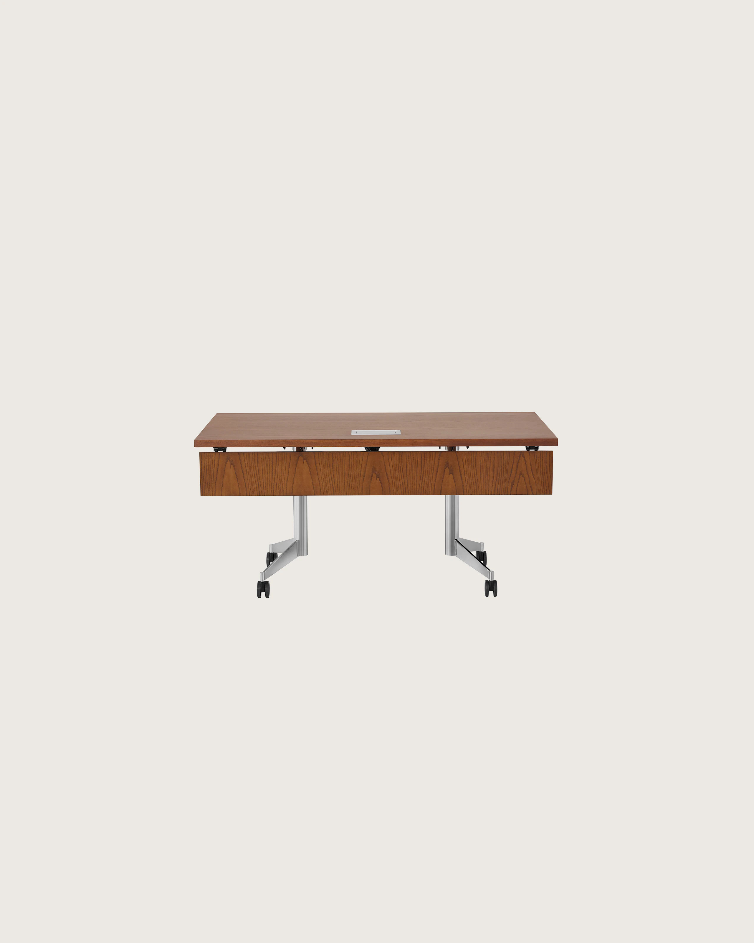 An MP Flex table in chocolate ash viewed from the front.