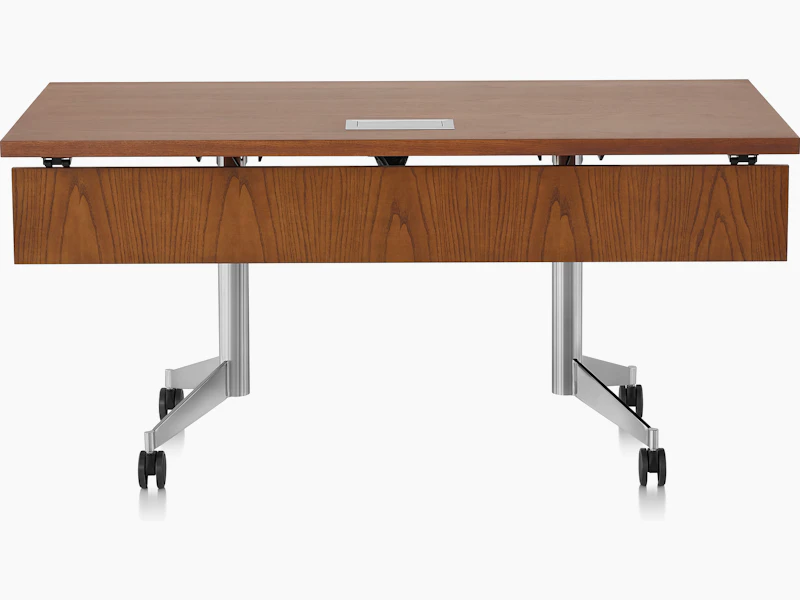 An MP Flex table in chocolate ash viewed from the front.