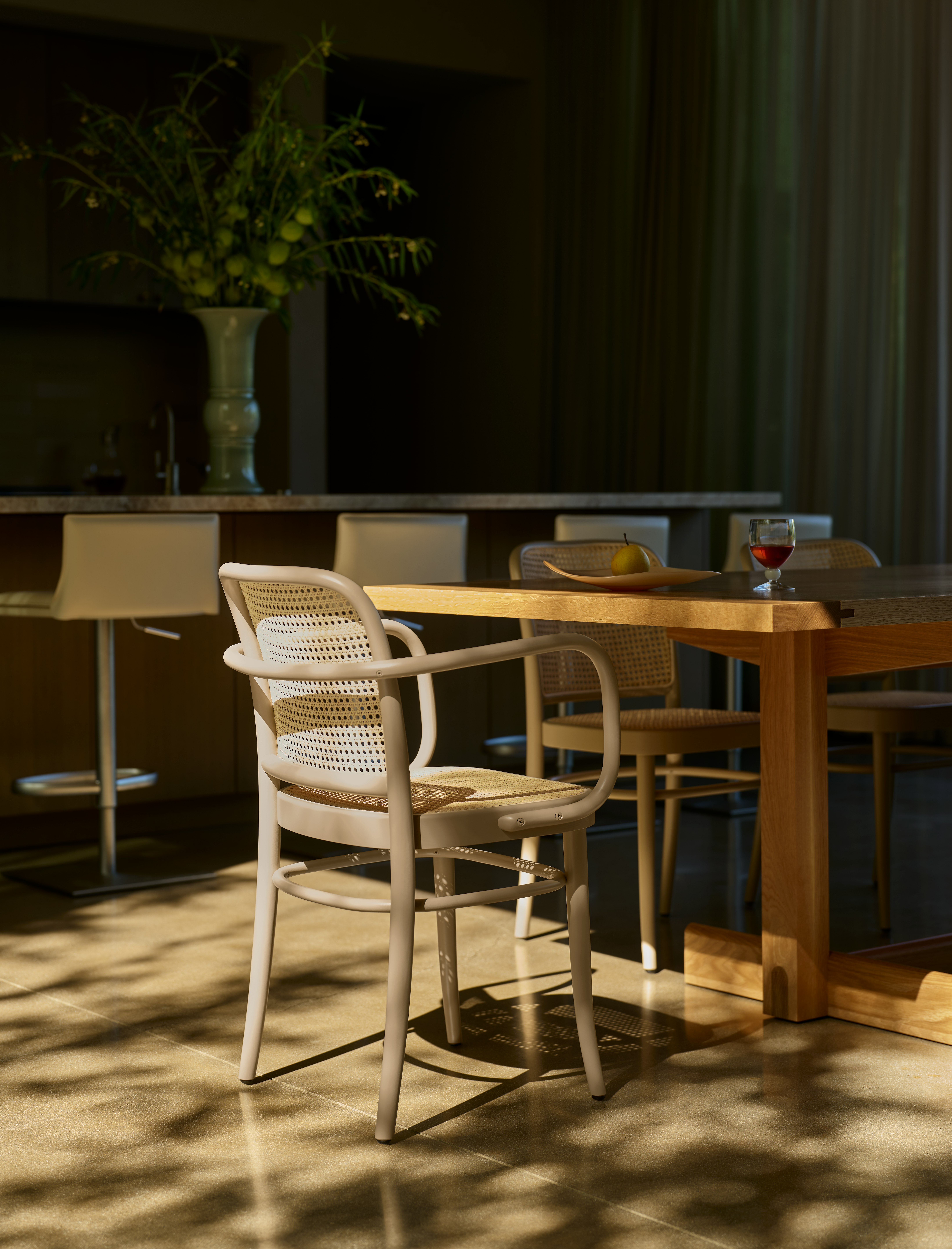 Hoffmann Dining Chair - Armchair, Cane, Savanah Tan