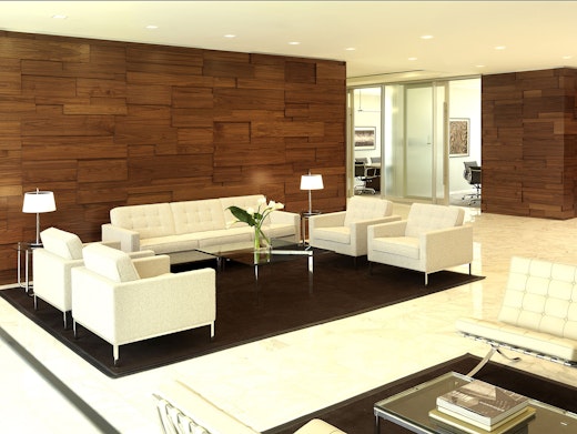 Lewis, Rice and Fingersh Knoll Project Profile feature Florence Knoll and white Barcelona Lounge Collection