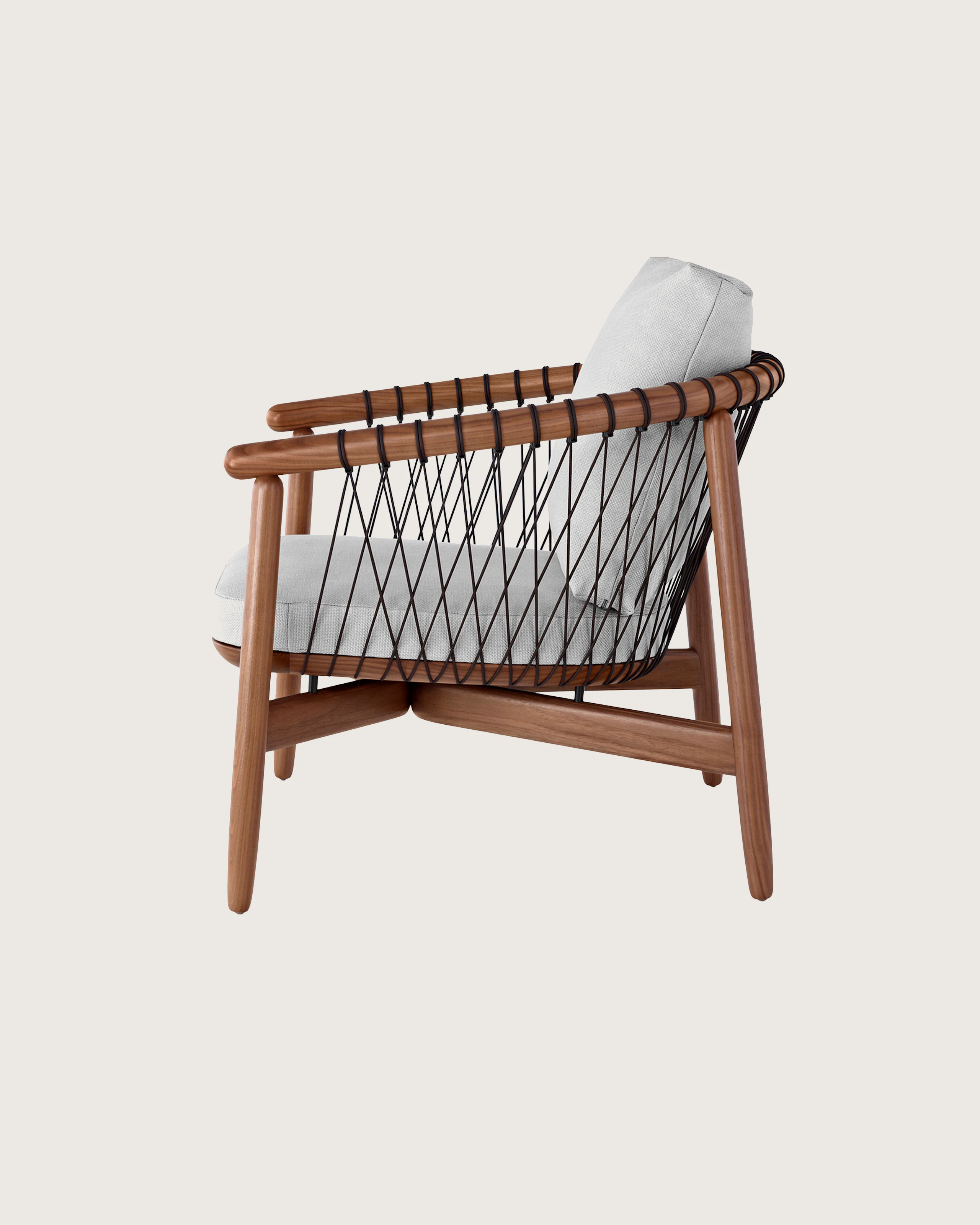 Profile view of the Crosshatch Chair.
