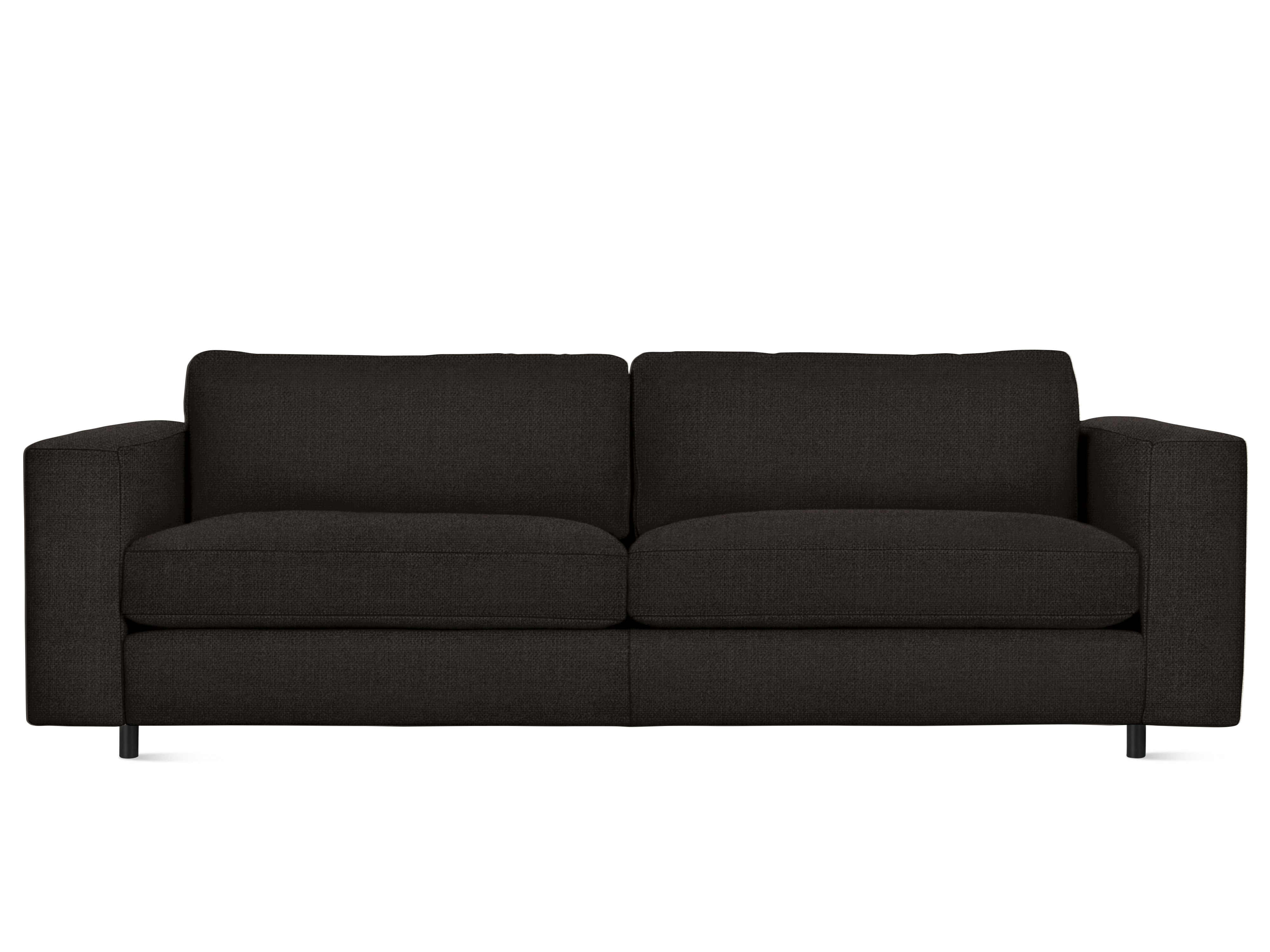 A Reid Sleeper in Pebble Weave Chocolate, Black viewed from the front.