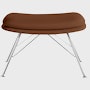 Striad Ottoman in Wire Base Trivalent Chrome Prone Leather,  Ledge