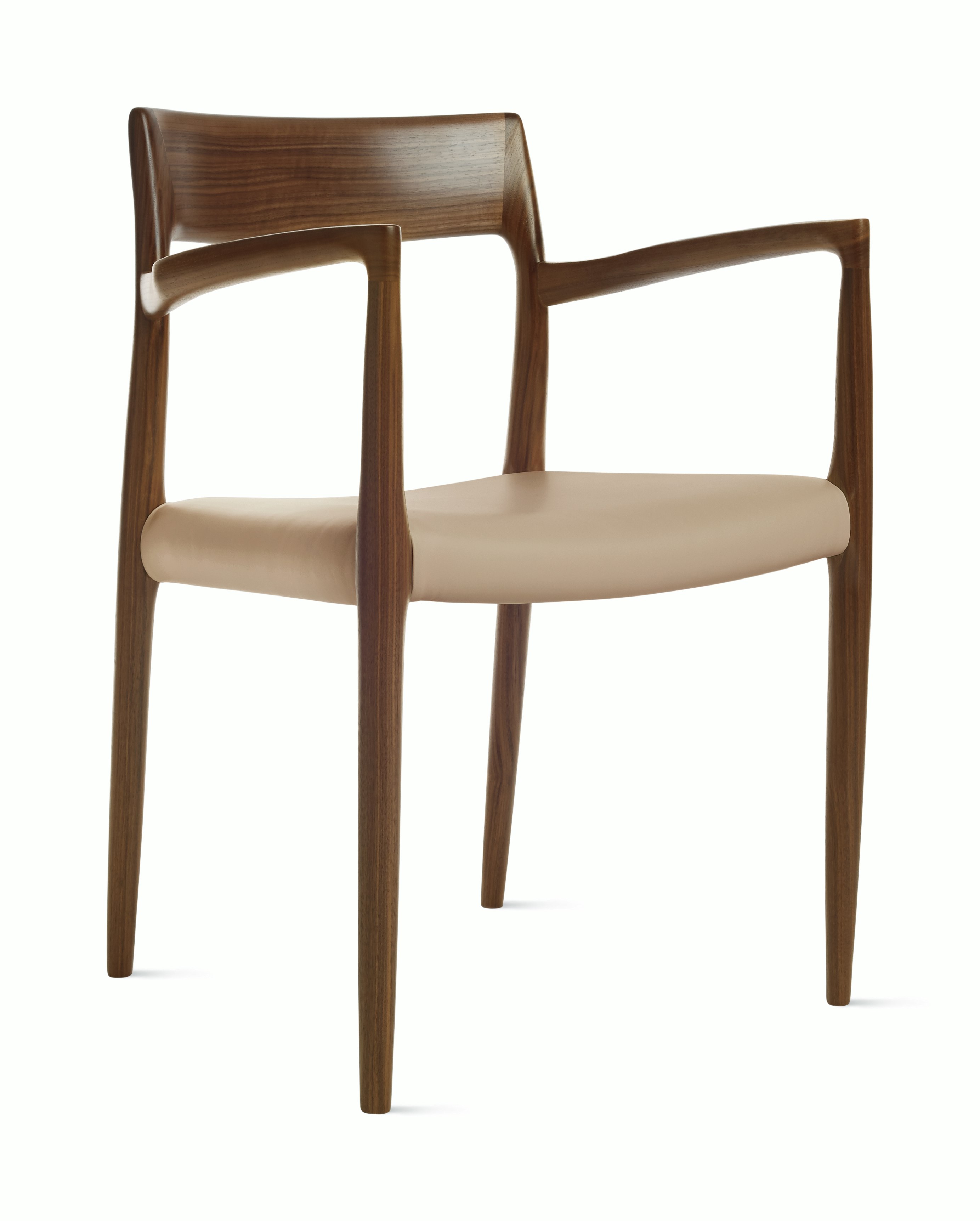 Moller Model 57 Armchair - Armchair,  Walnut,  Leather,  Dune