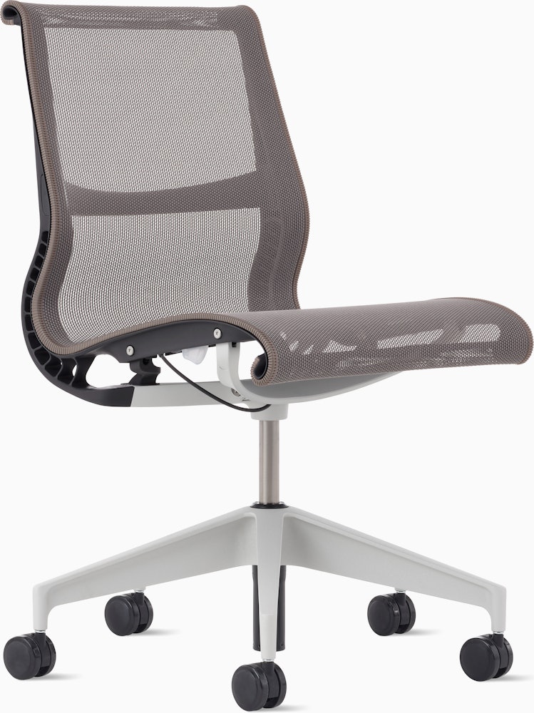 Setu Task Chair - No Arms,  Intercept,  Cocoa,  Graphite,  Silver Alloy