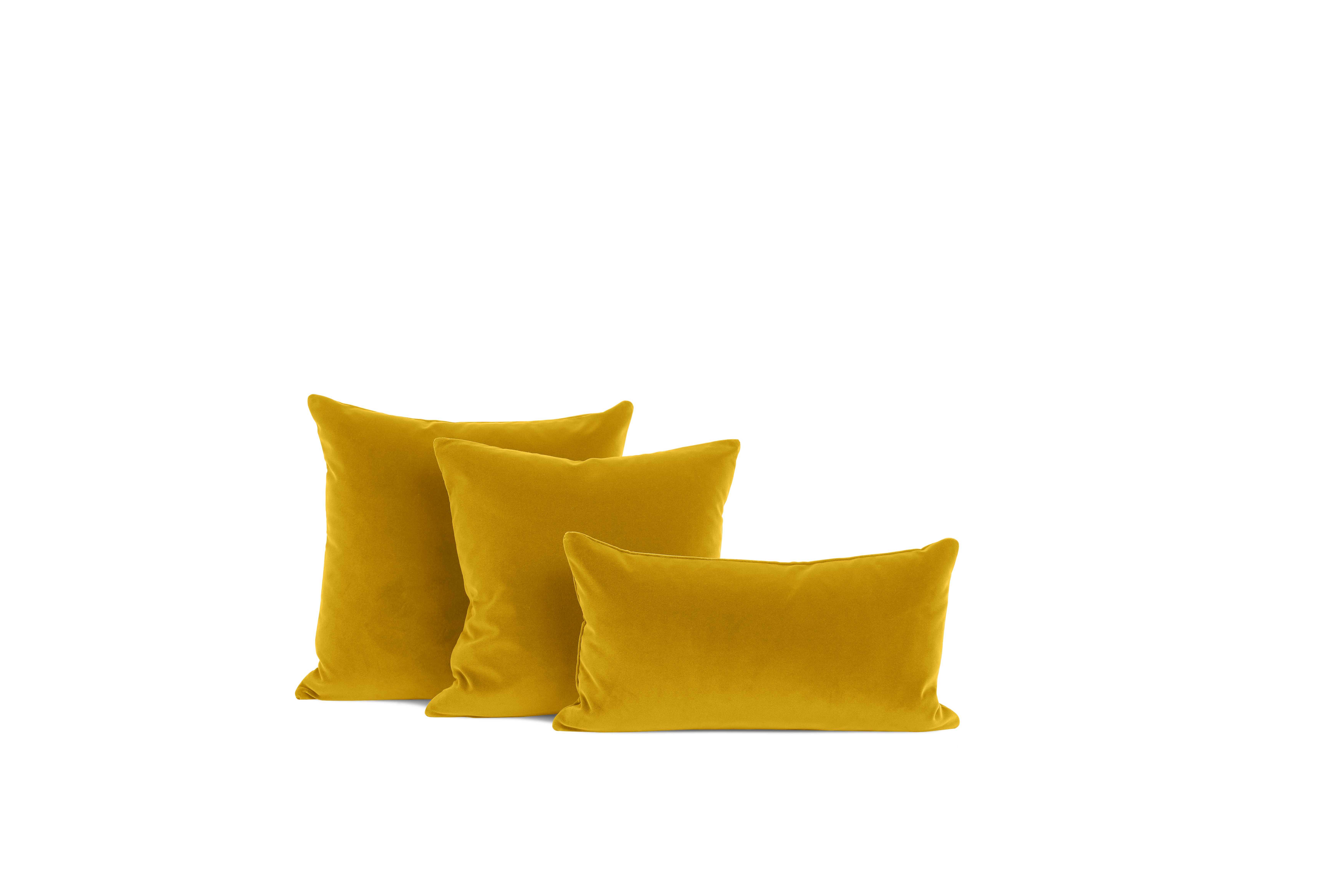 Cotton Velvet Pillow,  yellow,  12x22