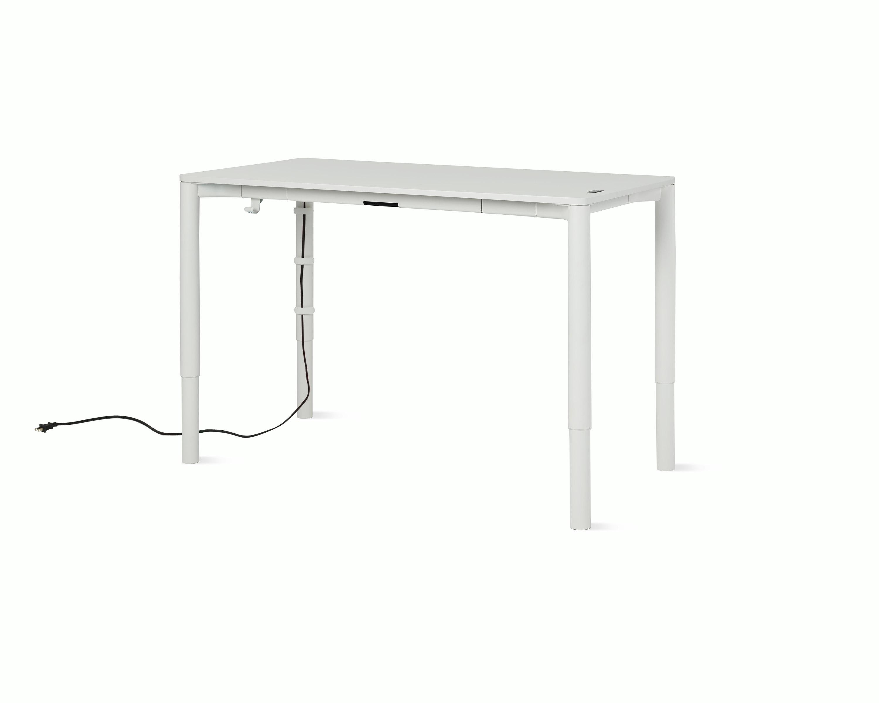 Spout S2S Table - 30" x 60"",  Laminate Studio White,  Studio White,  Without Cable Tray,  With Storage Drawer,  Standard Height"
