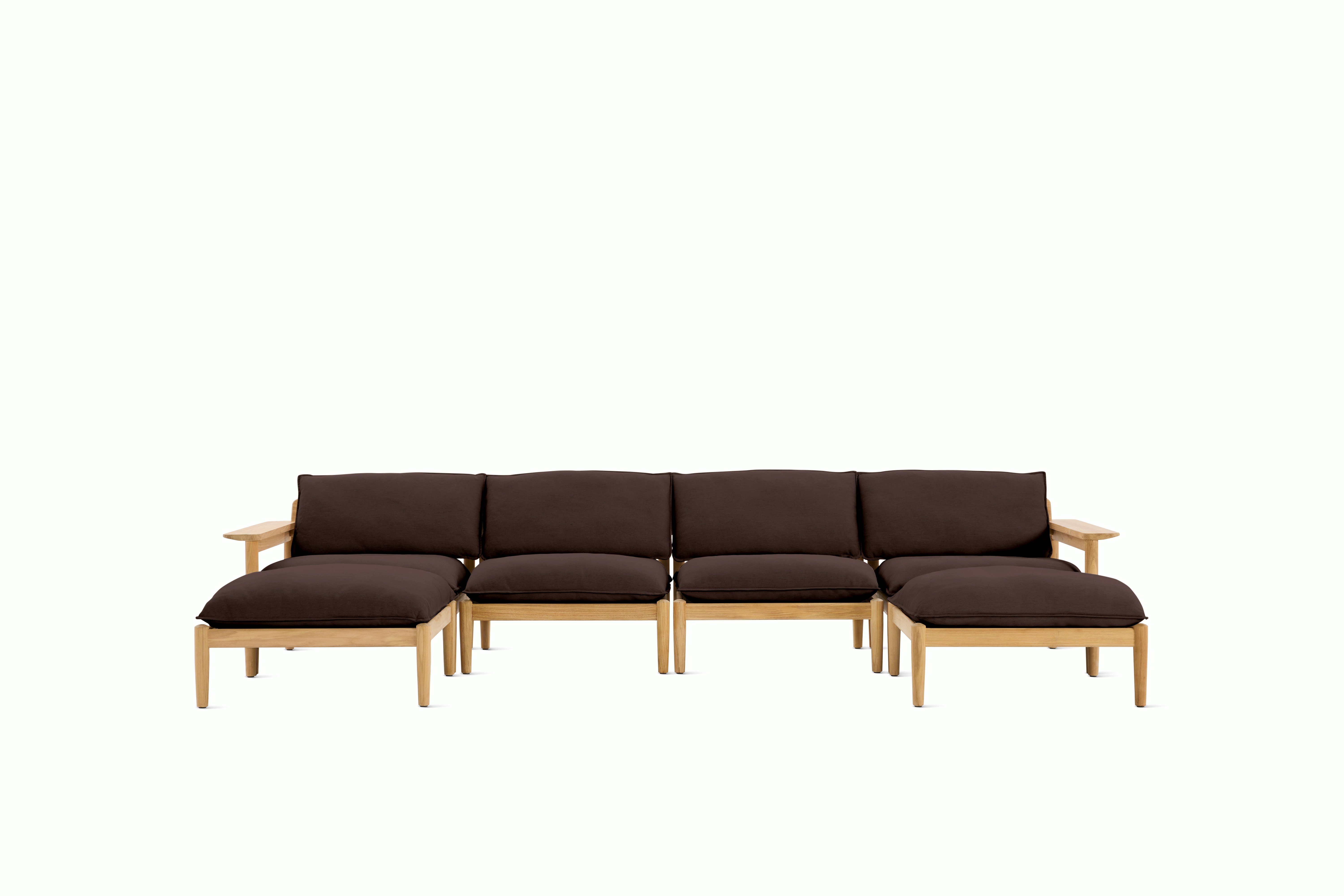Terassi Double Chaise Sectional - Sable, FSC Certified